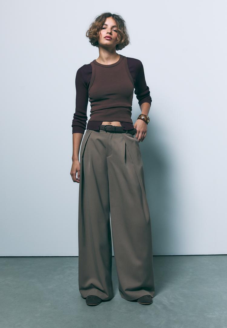 maxi darted trousers with belt