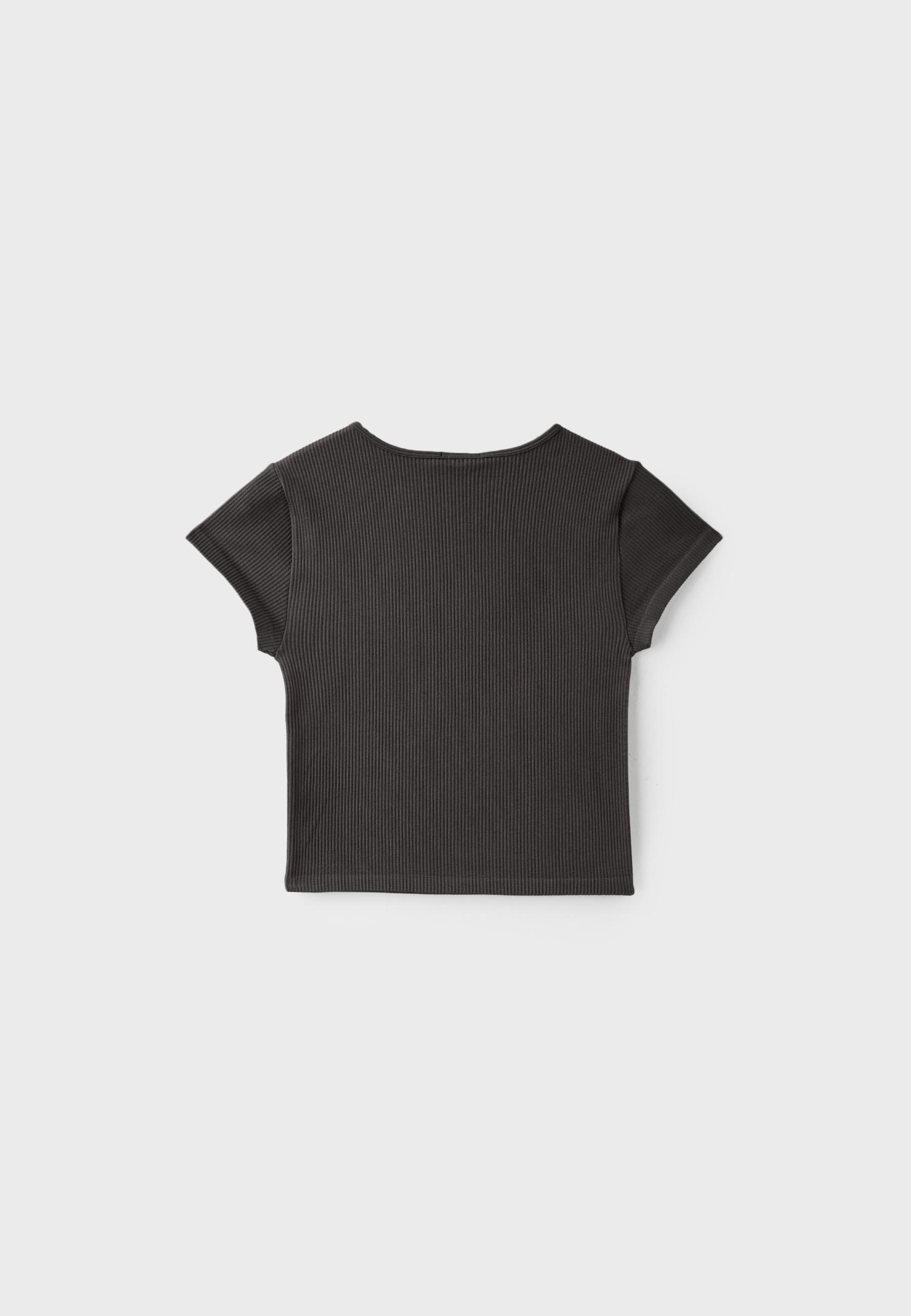 Seamless cropped T-shirt — Brown