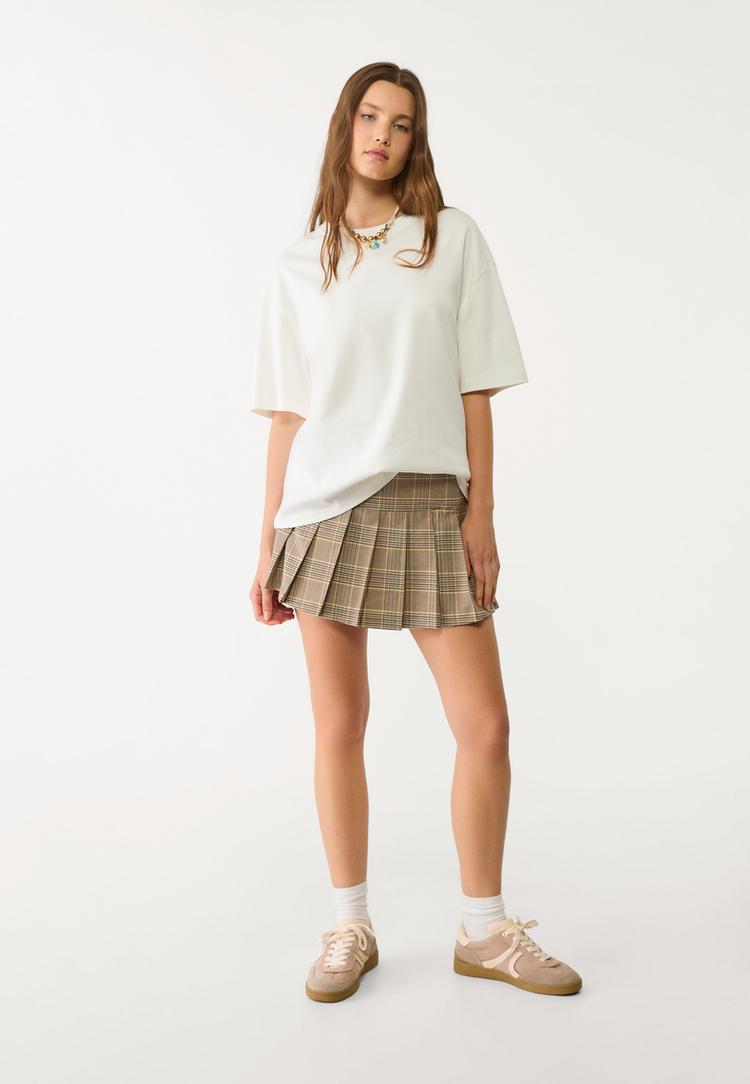 falda pantalon mini tablas cuadros