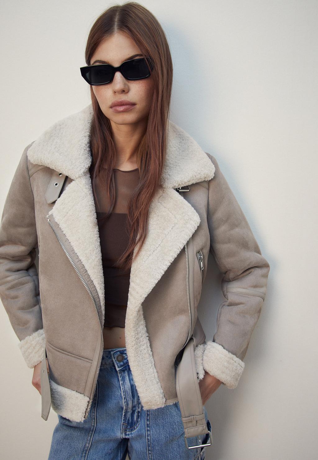 Cazadora biker doble faz efecto ante