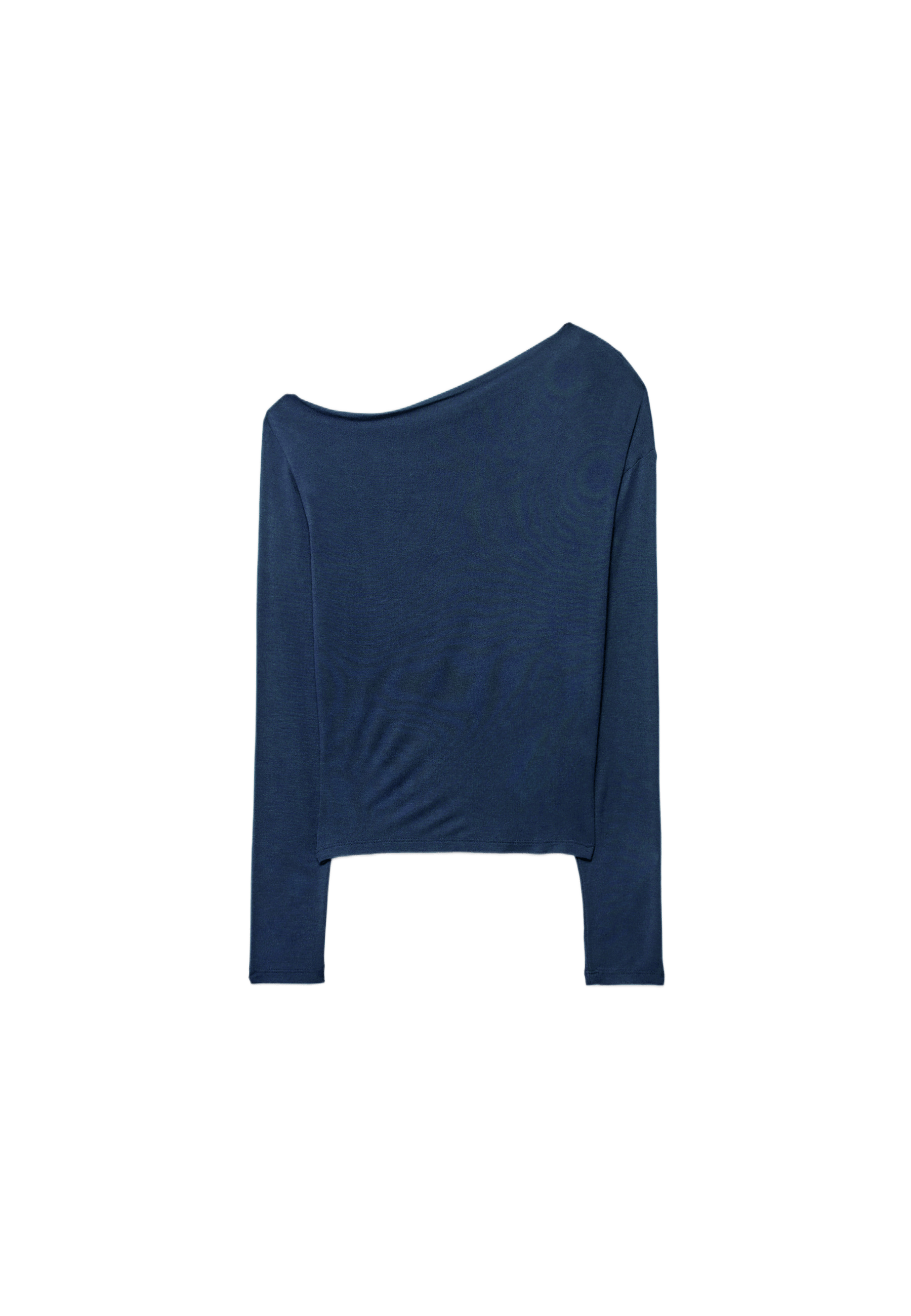 Asymmetrical neckline top — Navy blue