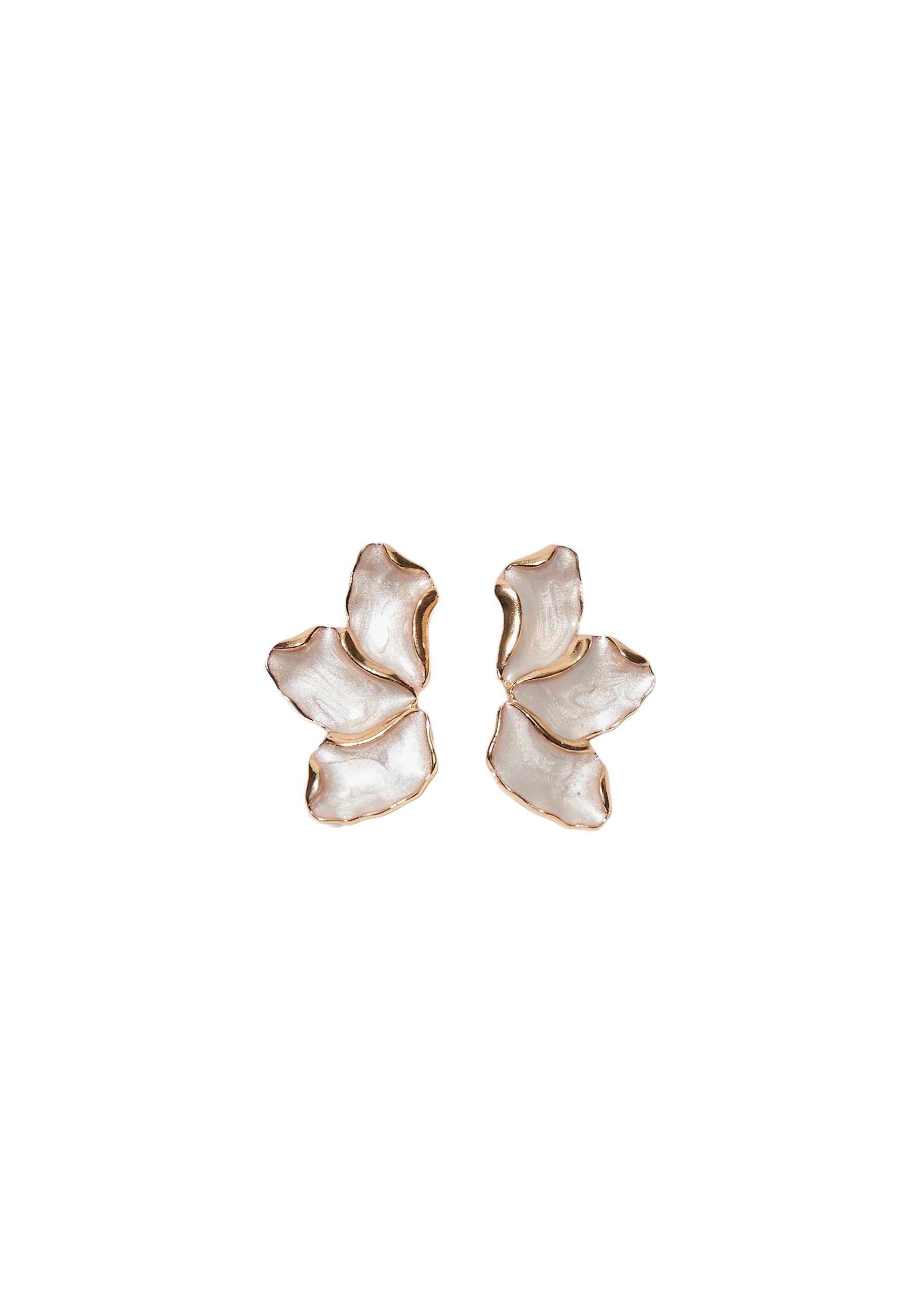 Enamelled fan earrings — Gold