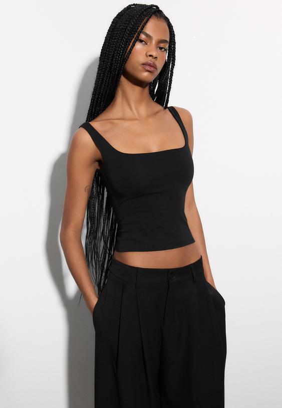 Stradivarius Débardeur À Larges Bretelles Noir Xl