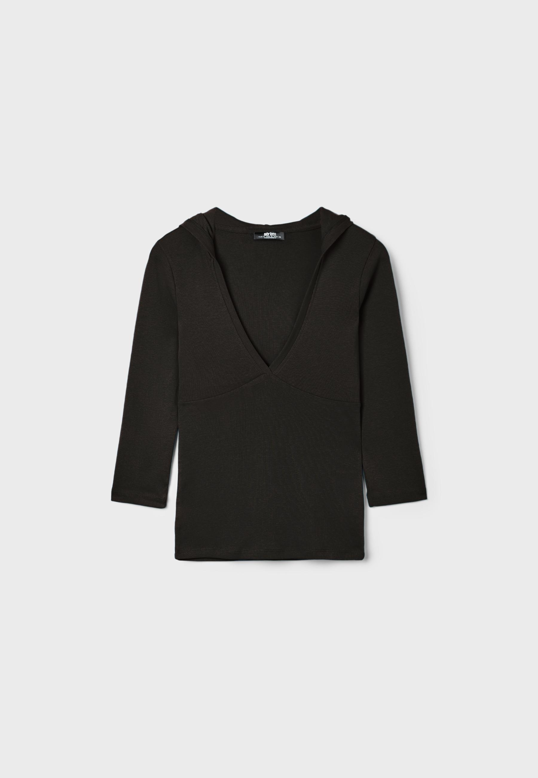 Hooded T-shirt — Brown