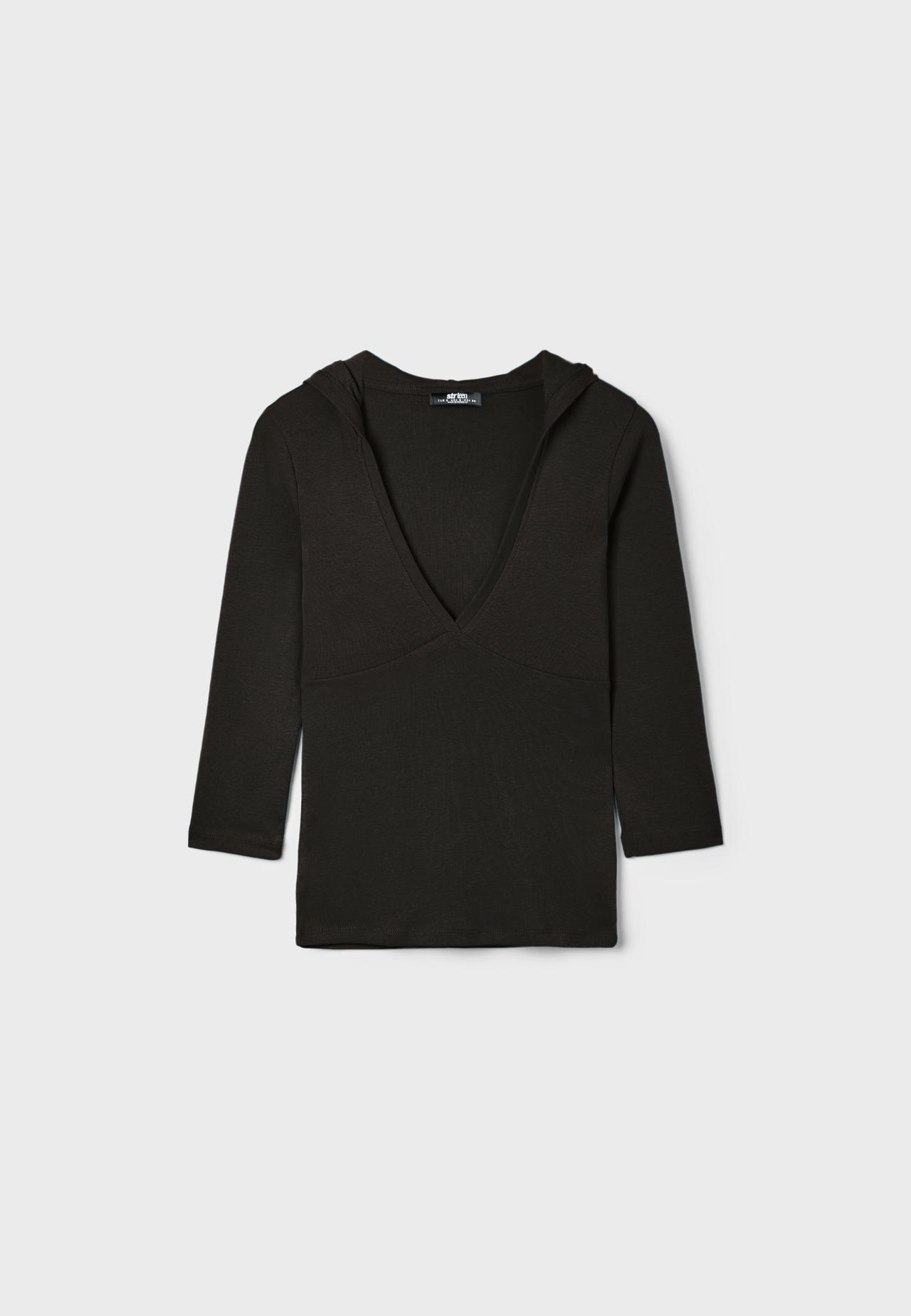Hooded T-shirt — Brown