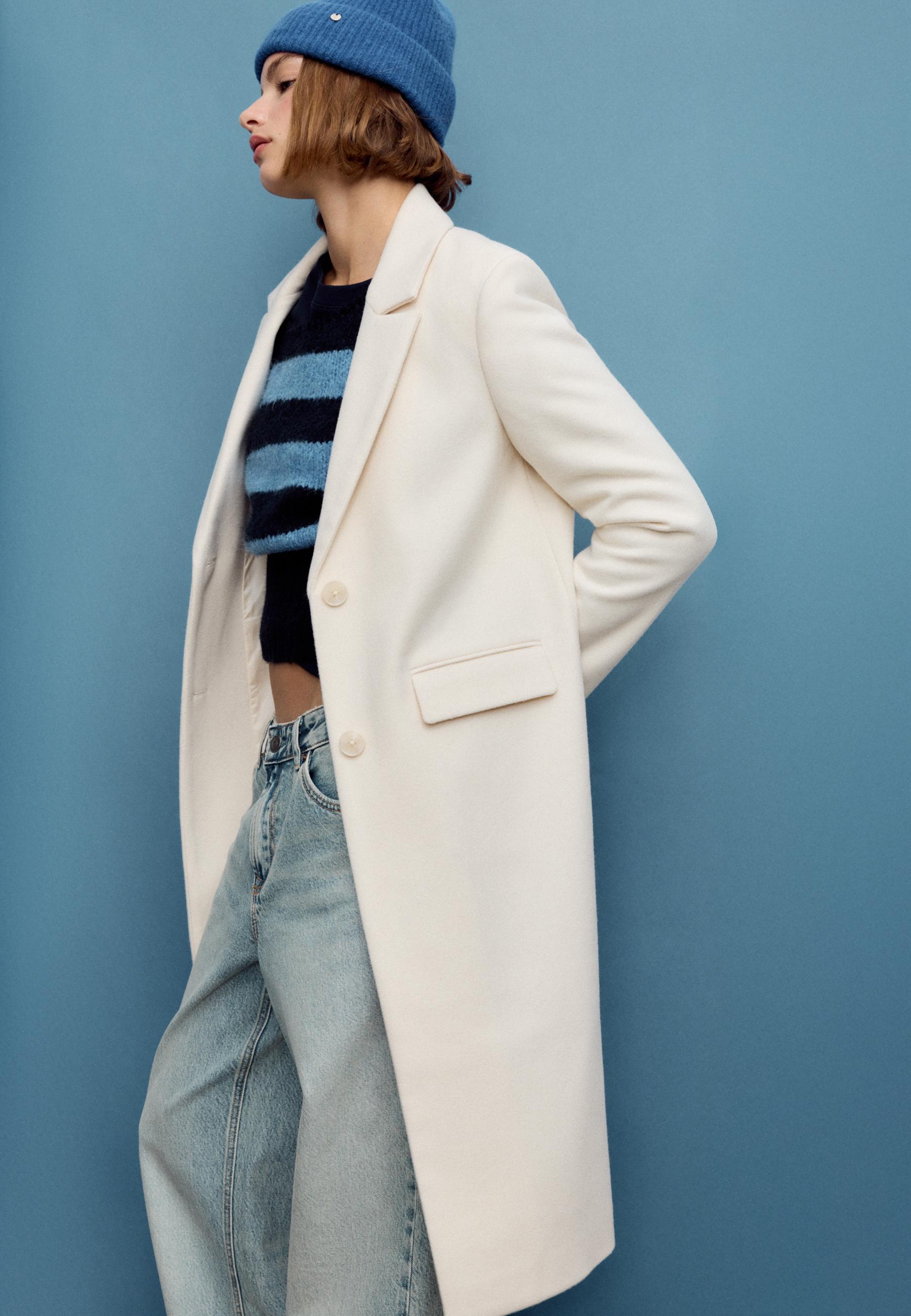 Men's long coat — Ecru