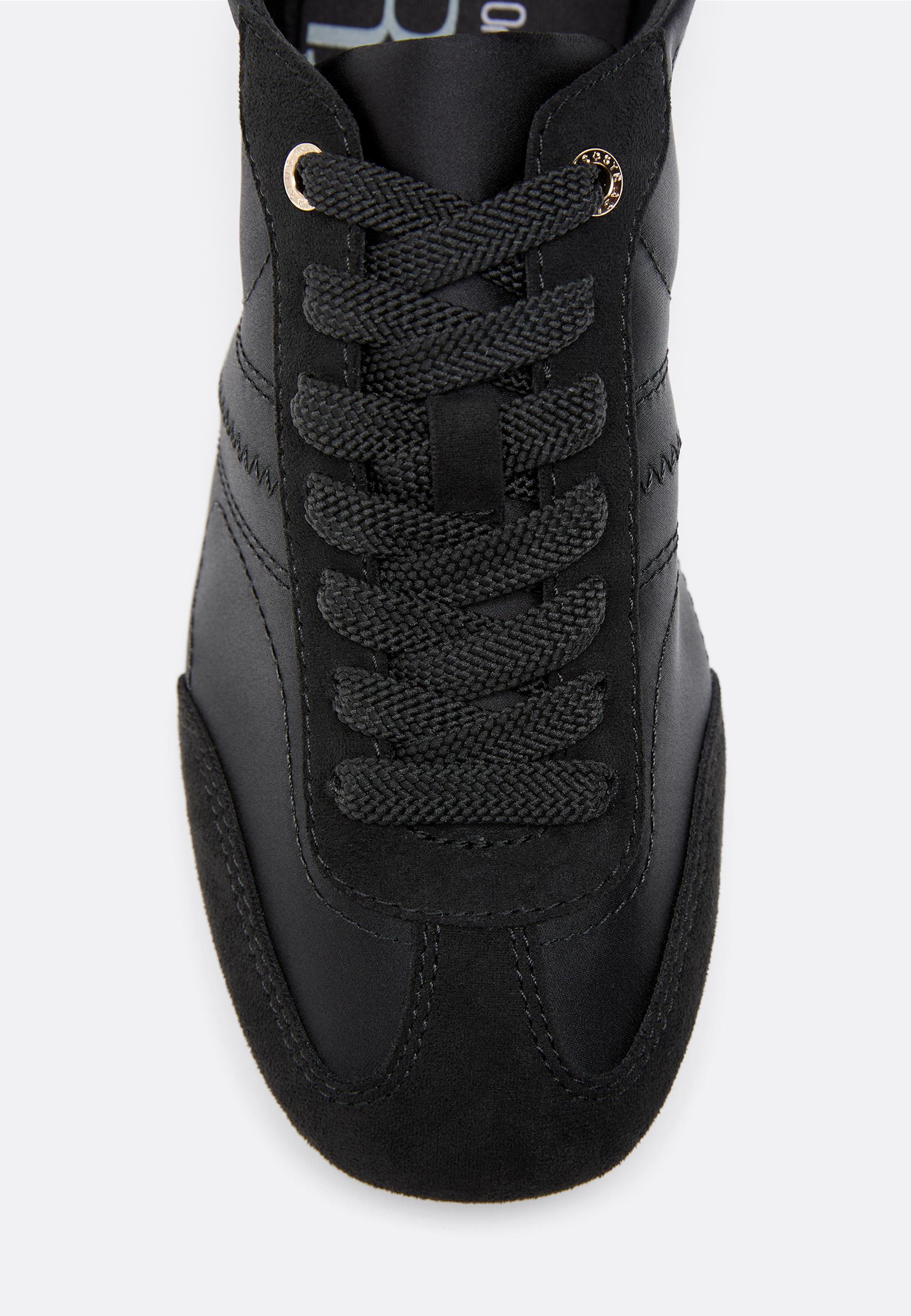 Satin fine sole trainers — BLACK 