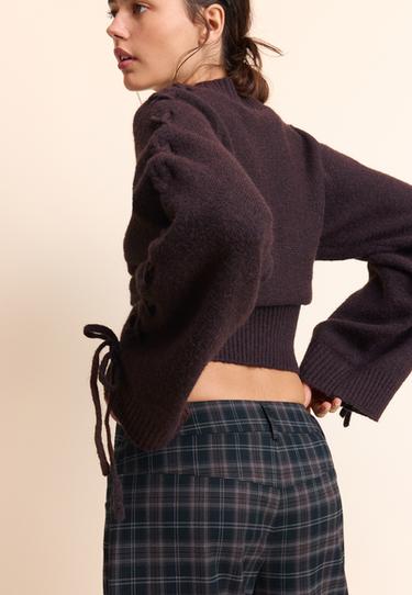 Checked smart barrel trousers — Black 4