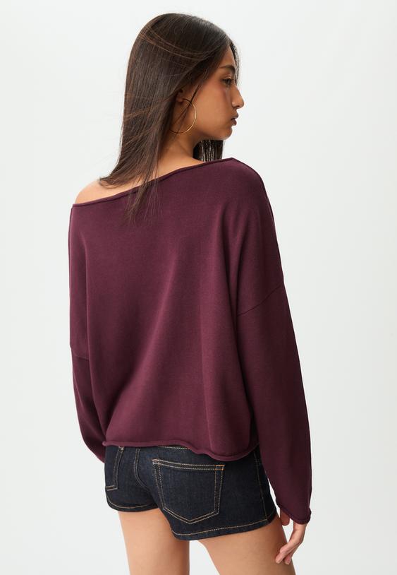 jersey crop cuello barco