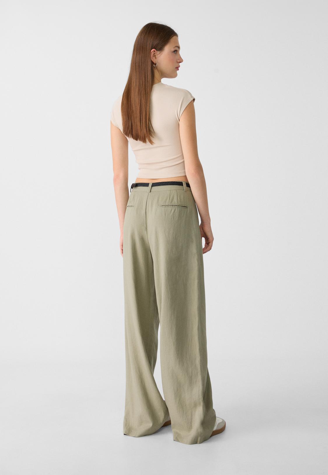 Radiology Centers Jupe Armand Thiery Pantalon Aspect Lin Avec Ceinture