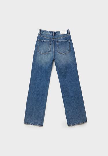 D92 Ripped straight wide-leg jeans — MEDIUM BLUE DENIM 7