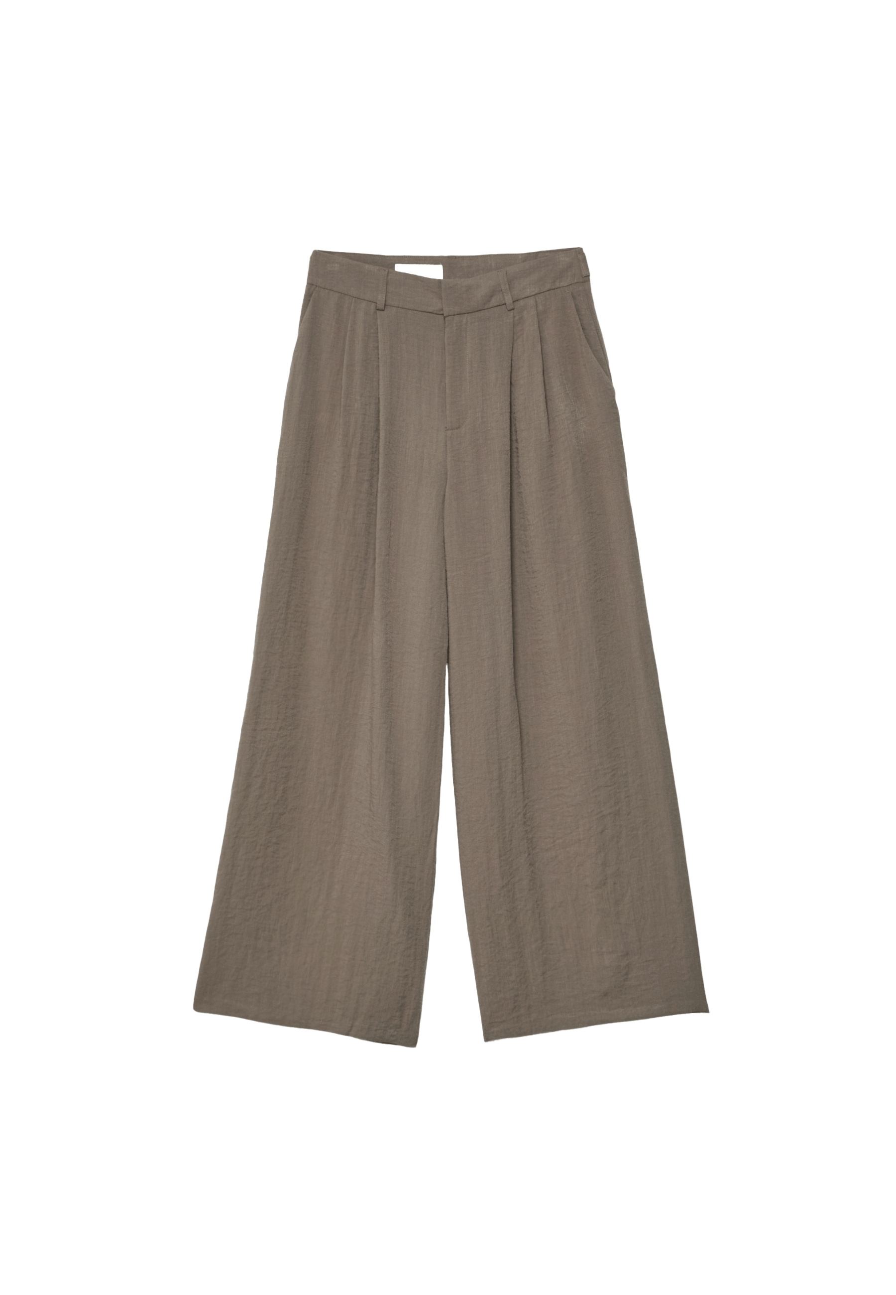 Adjustable rustic wide-leg trousers — Brown