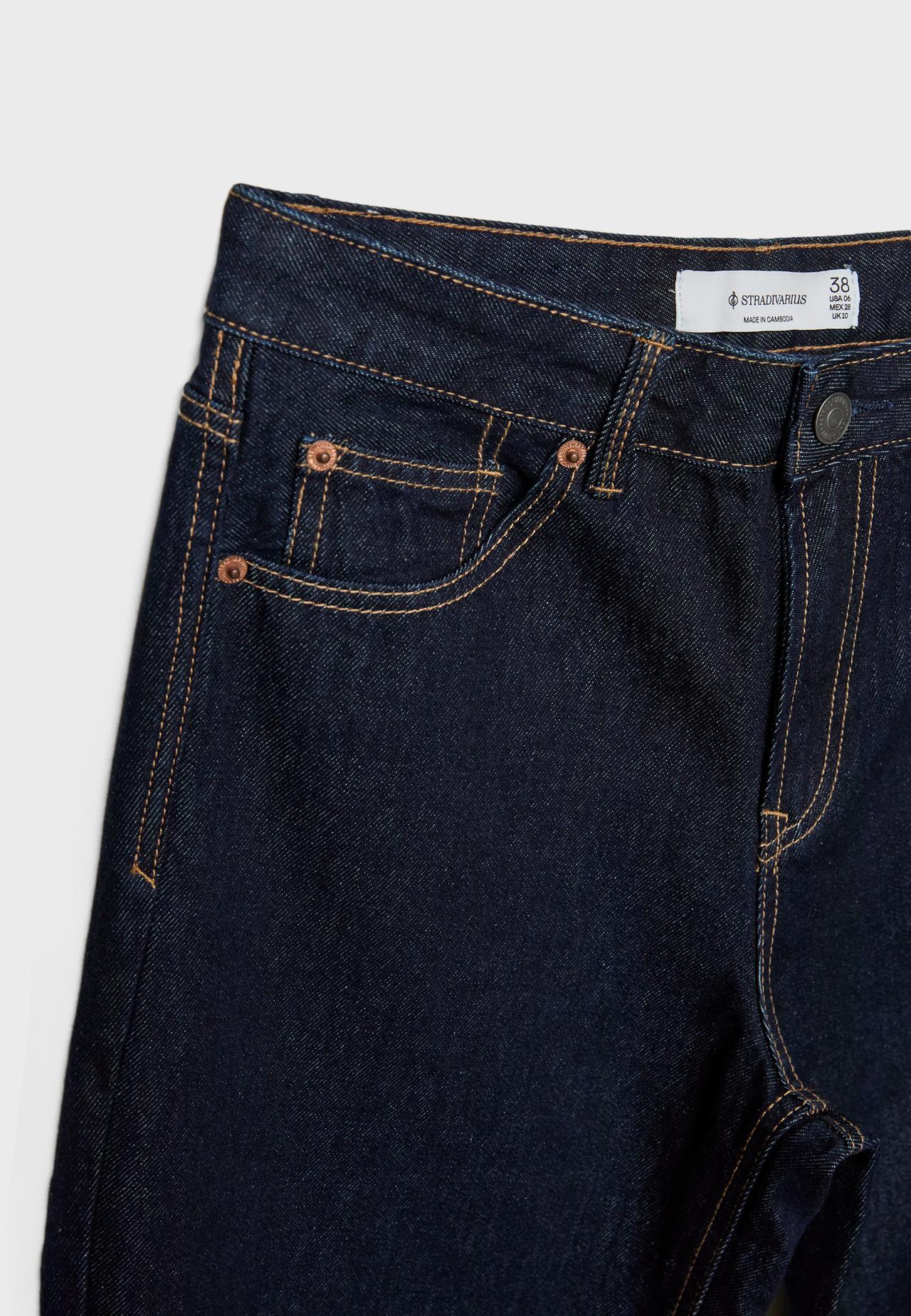 D92 Ripped straight wide-leg jeans — OVERDYED BLUE DENIM