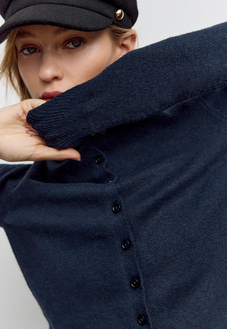 zacht tricot vest met knopen