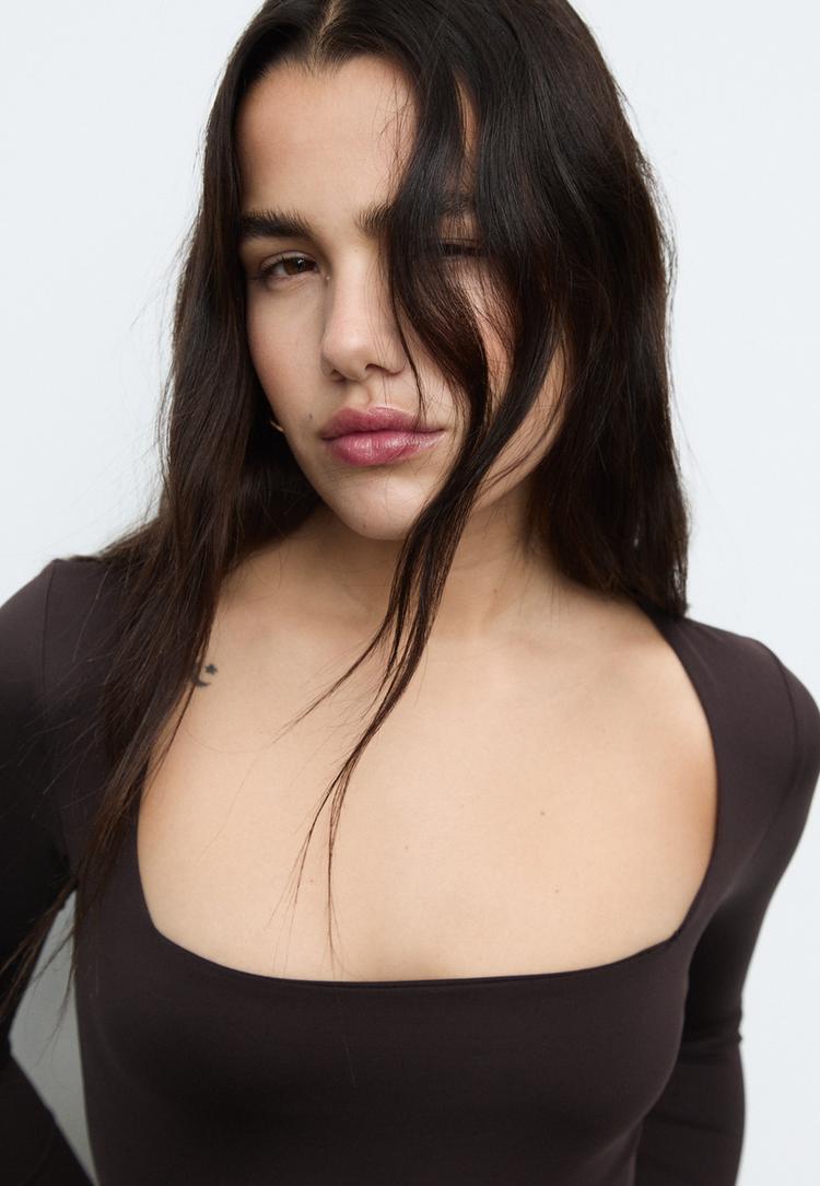 body poliamida escote cuadrado