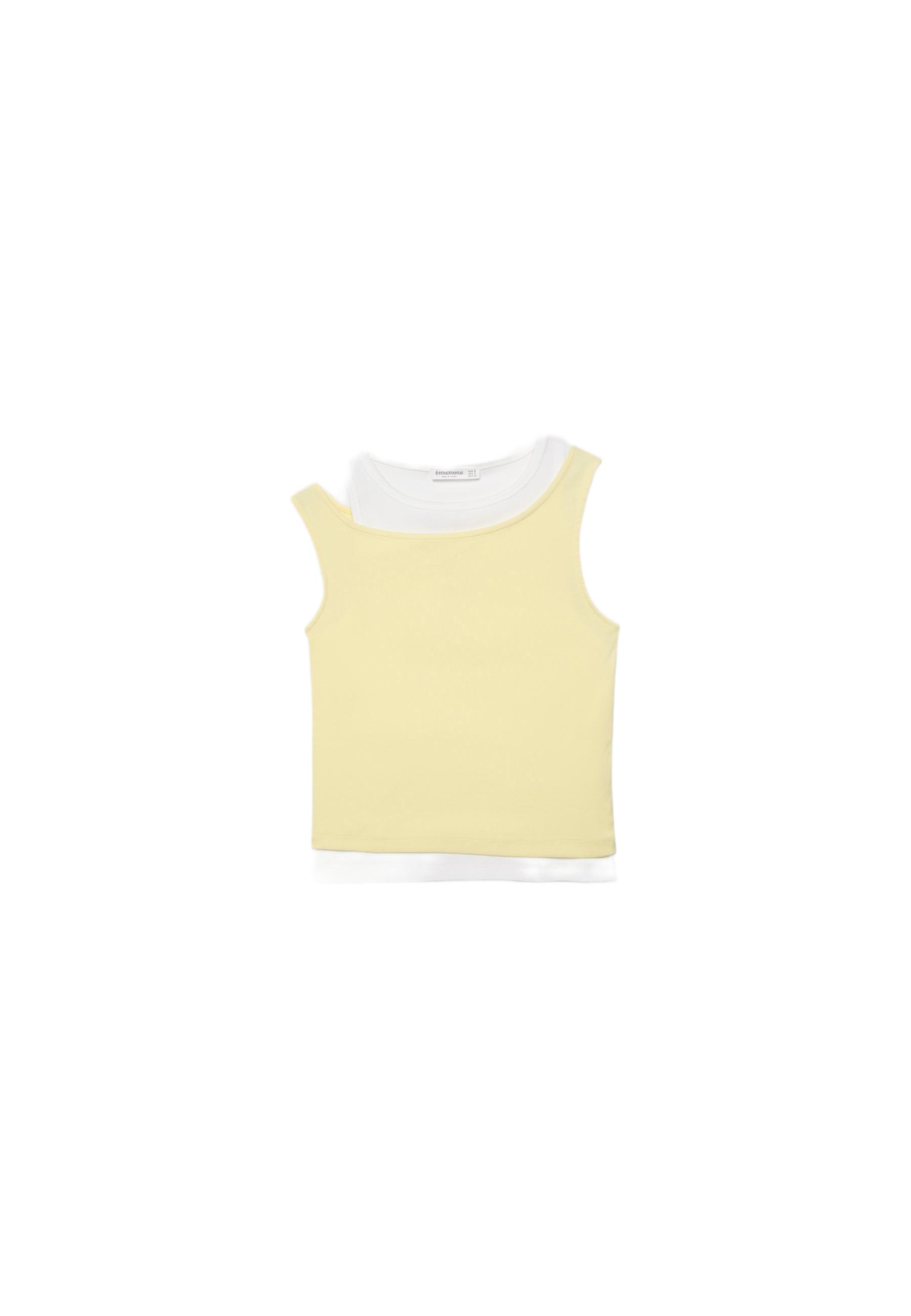 Double layer T-shirt — Pastel yellow