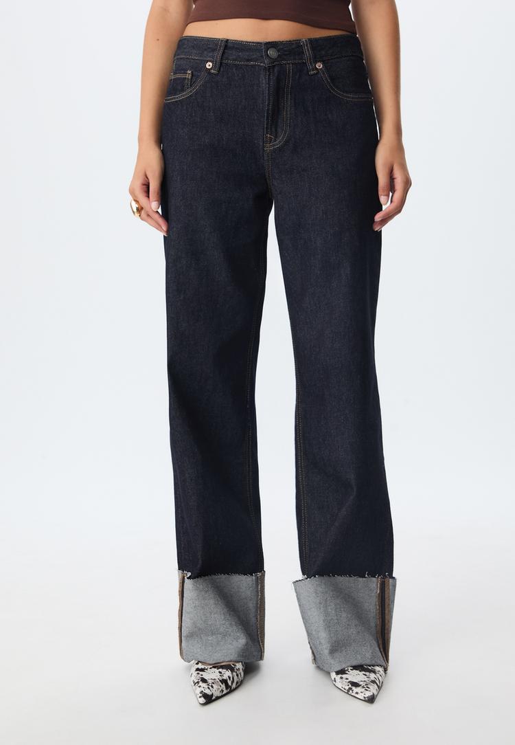 d65 jeans dritti con risvolto