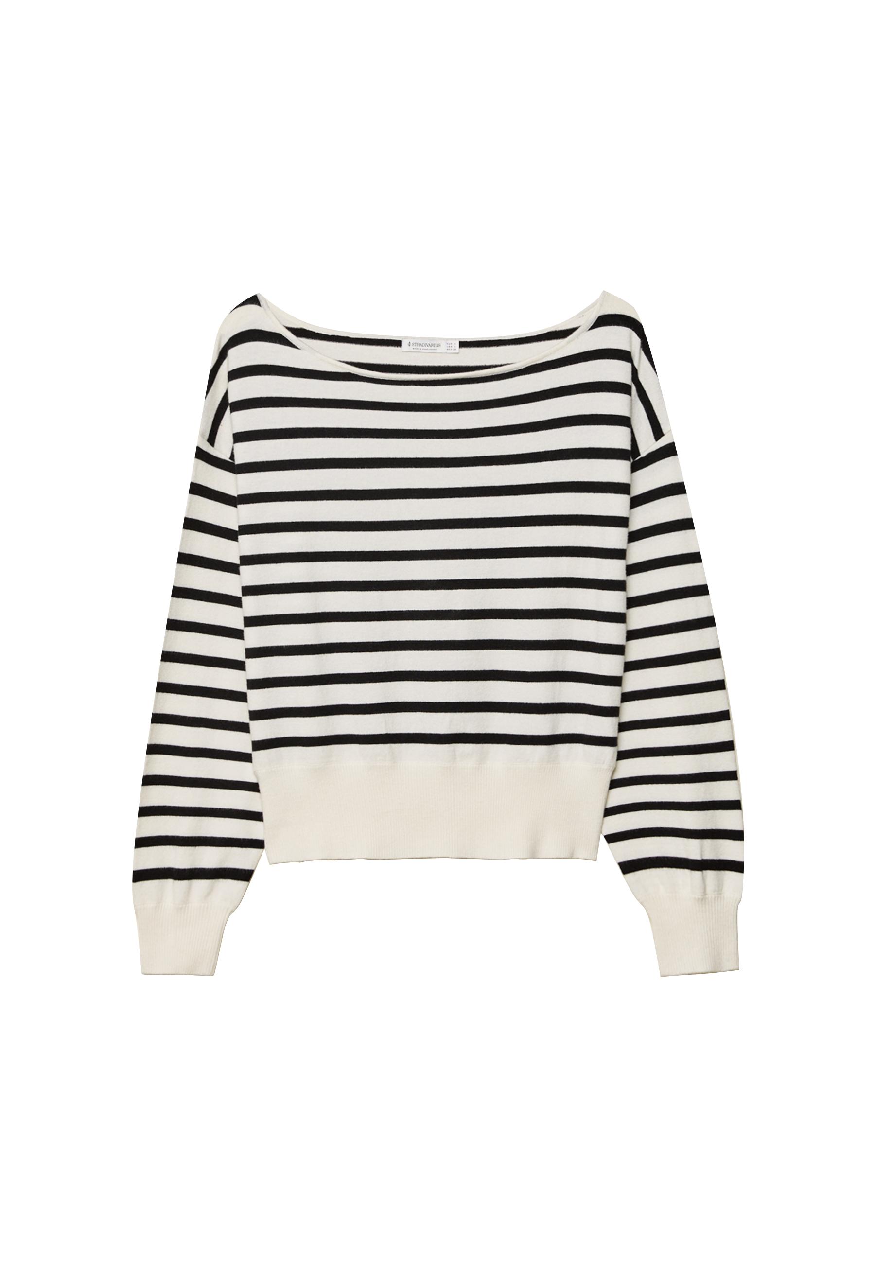 Asymmetric knit sweater — Ecru