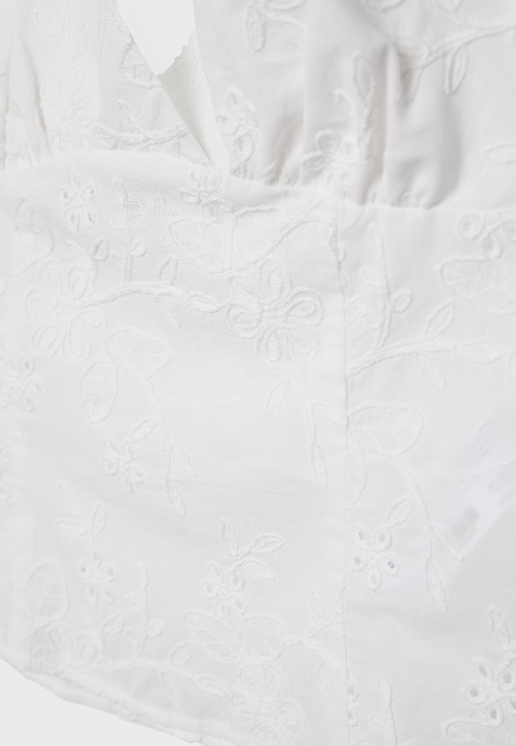 Embroidered halter top — Ecru