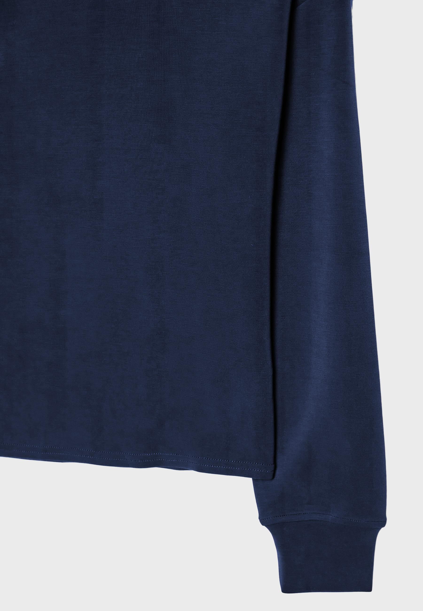 Soft-touch off-the-shoulder sweatshirt — Dark blue