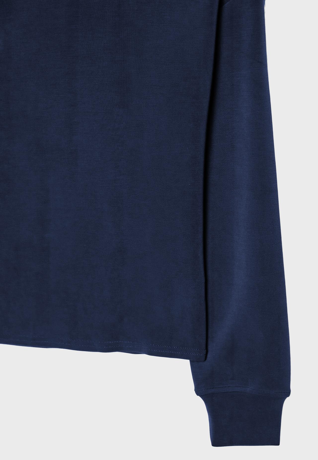 Soft-touch off-the-shoulder sweatshirt — Dark blue