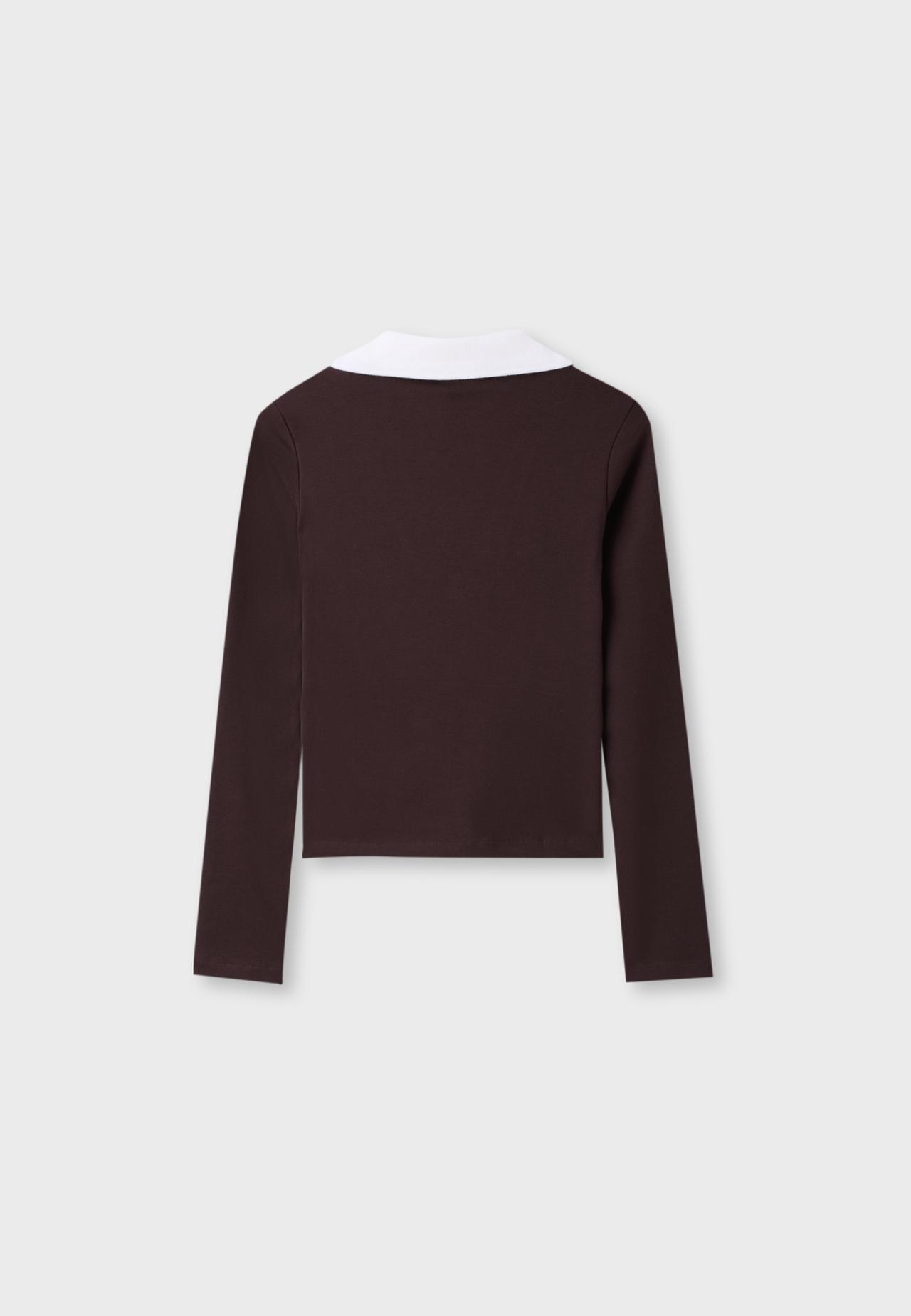 B03 Stretch polo T-shirt — Brown