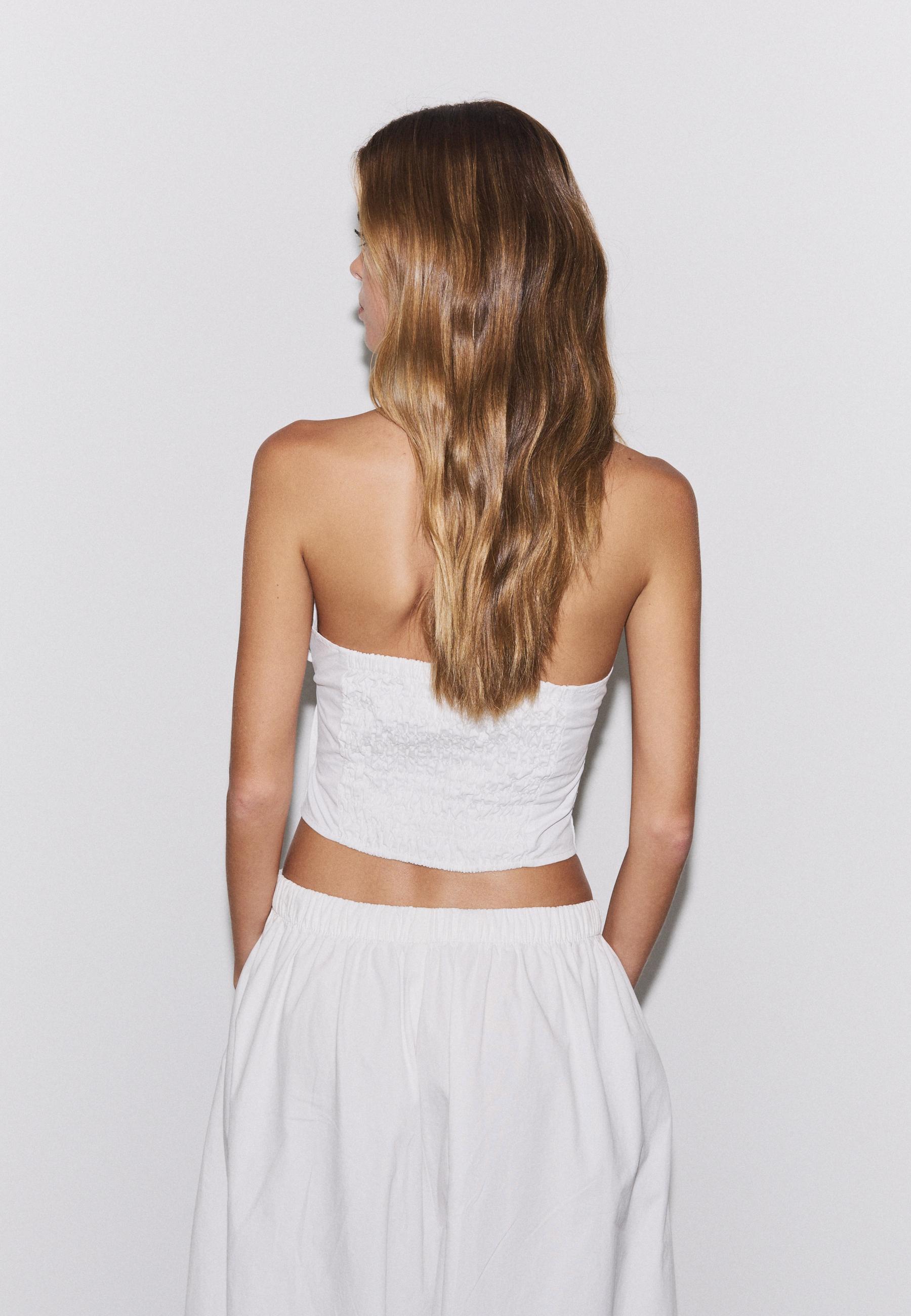 Halter neck wrap top — Ecru