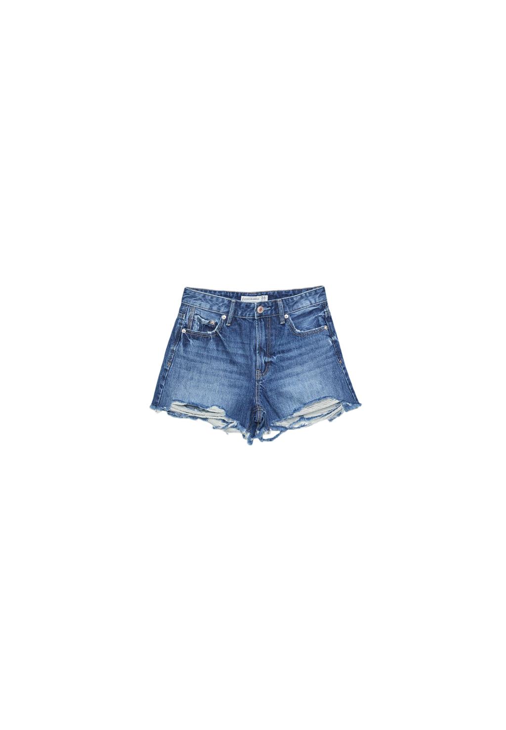 D75 Spodenki jeansowe z przetarciami