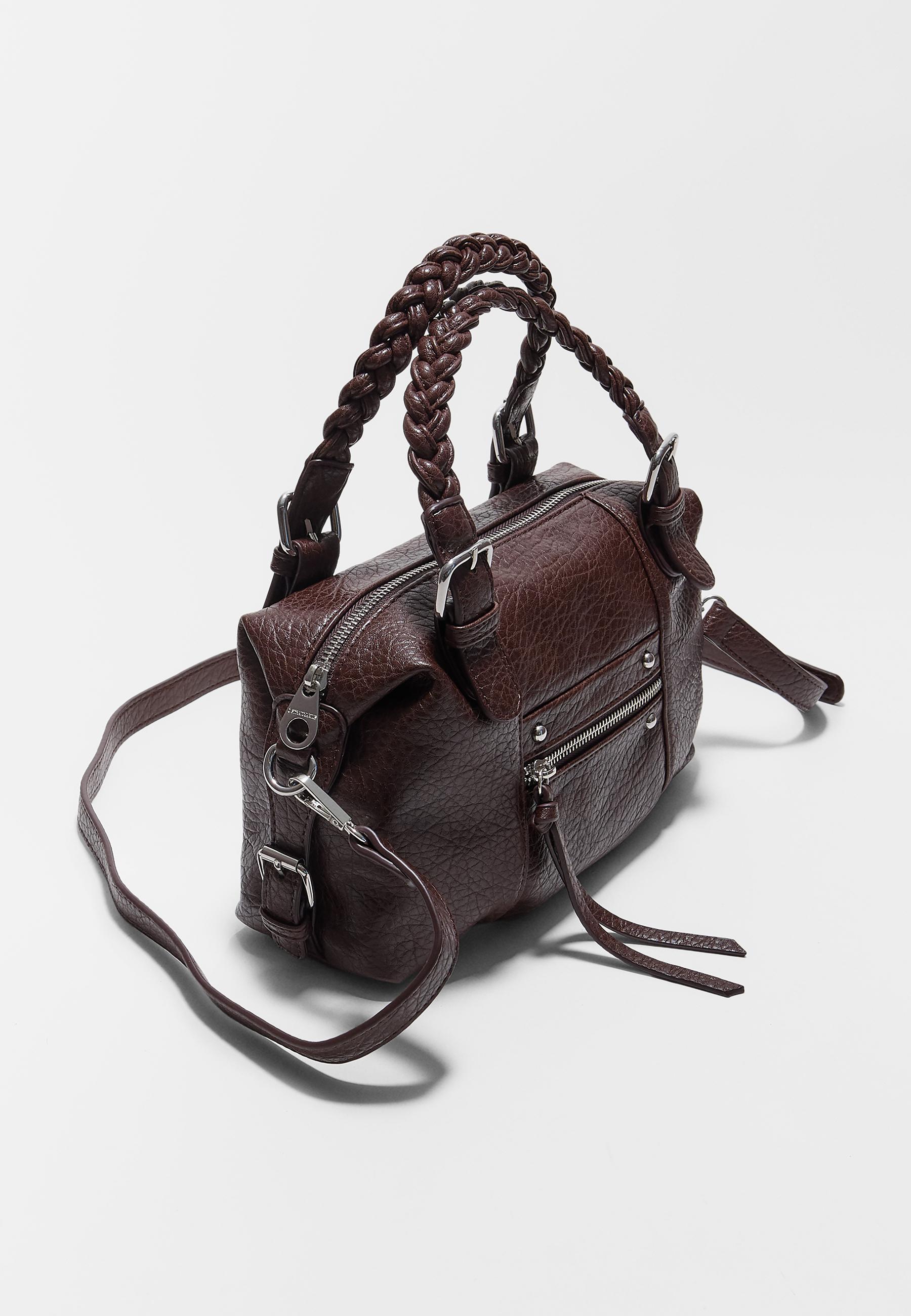 Braided handle bowling bag — Brown
