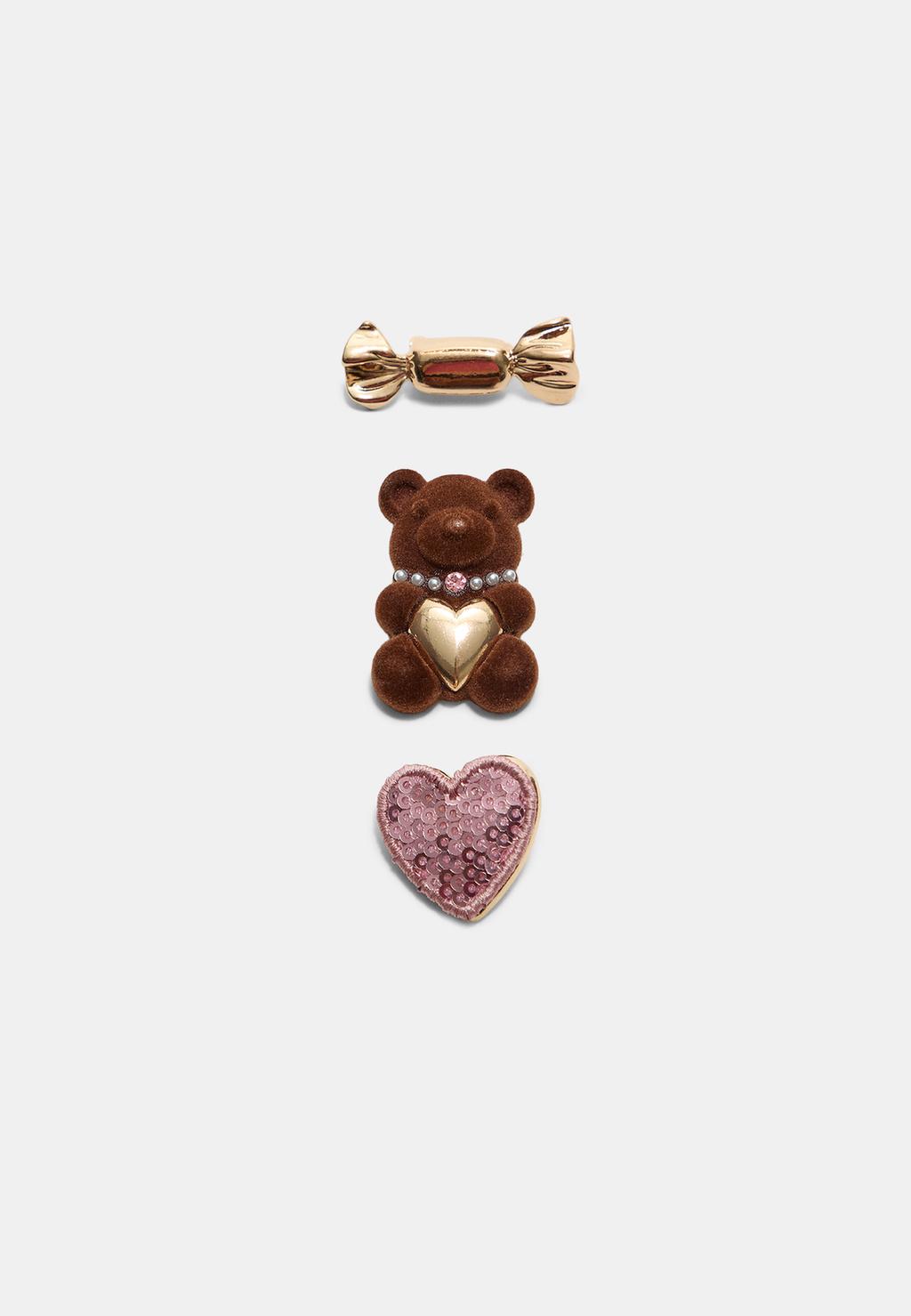 Set 3 pins combinados caramelo