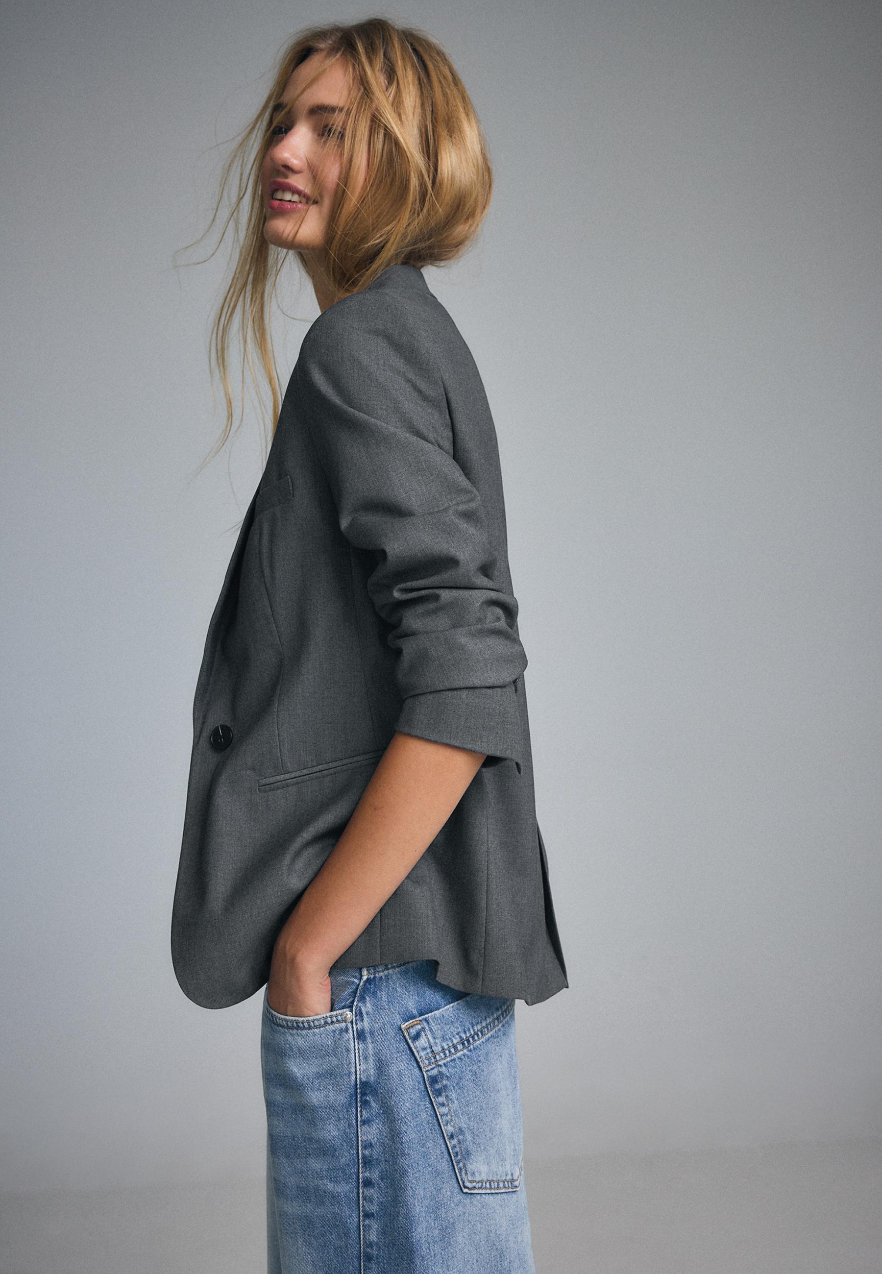 Button blazer — Dark grey