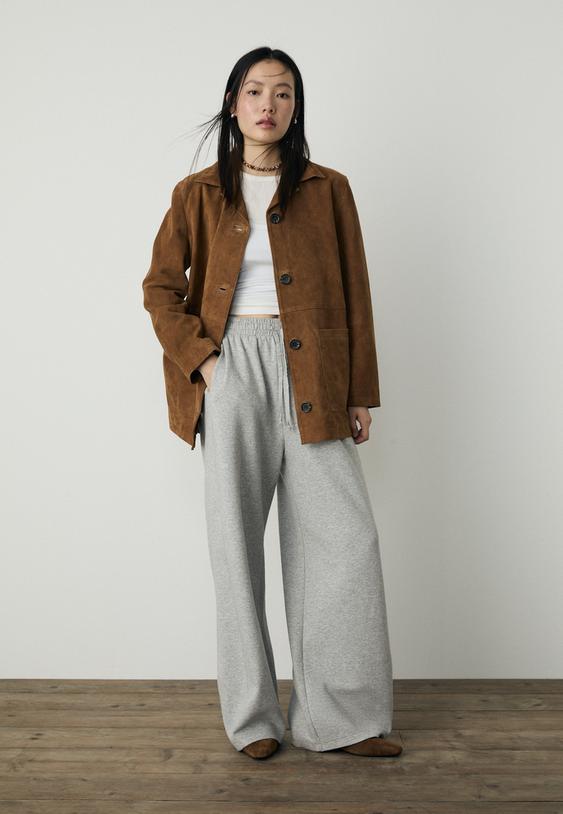 chaqueta bolsillos piel