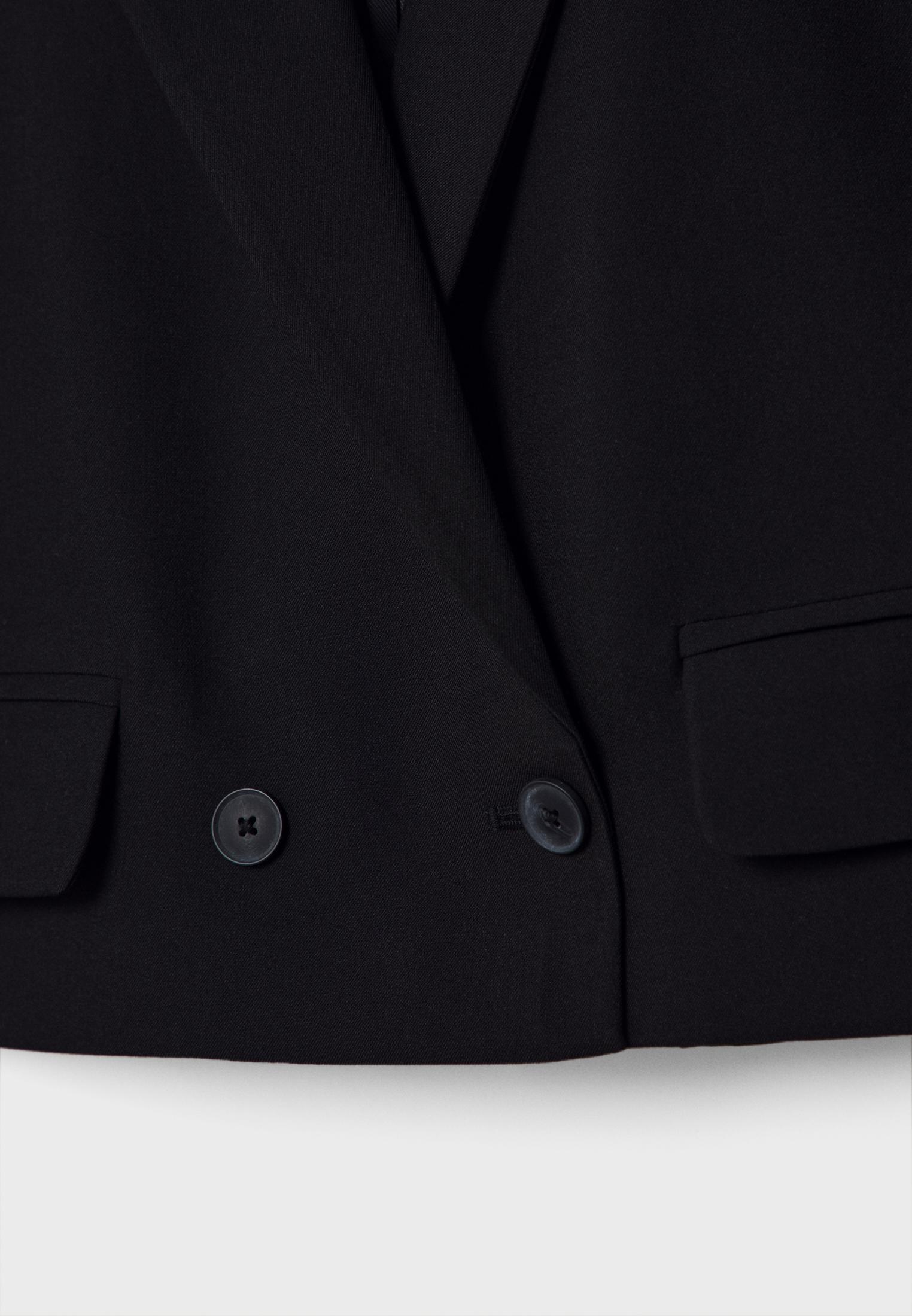Cropped blazer dress — Black