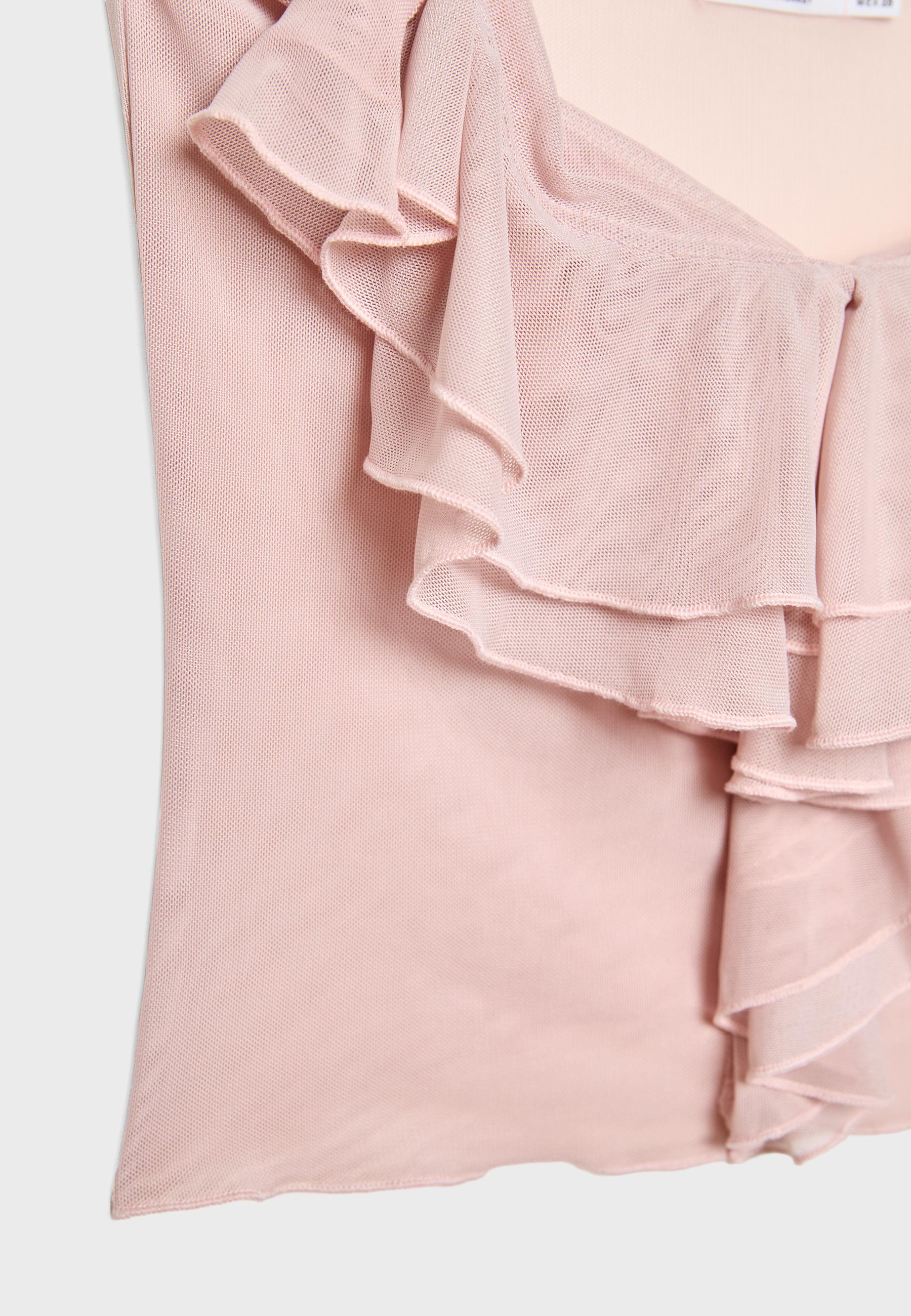 Ruffled tulle top - Women's fashion | Stradivarius United States Ruffled tulle top - Women's fashion | Stradivarius United States