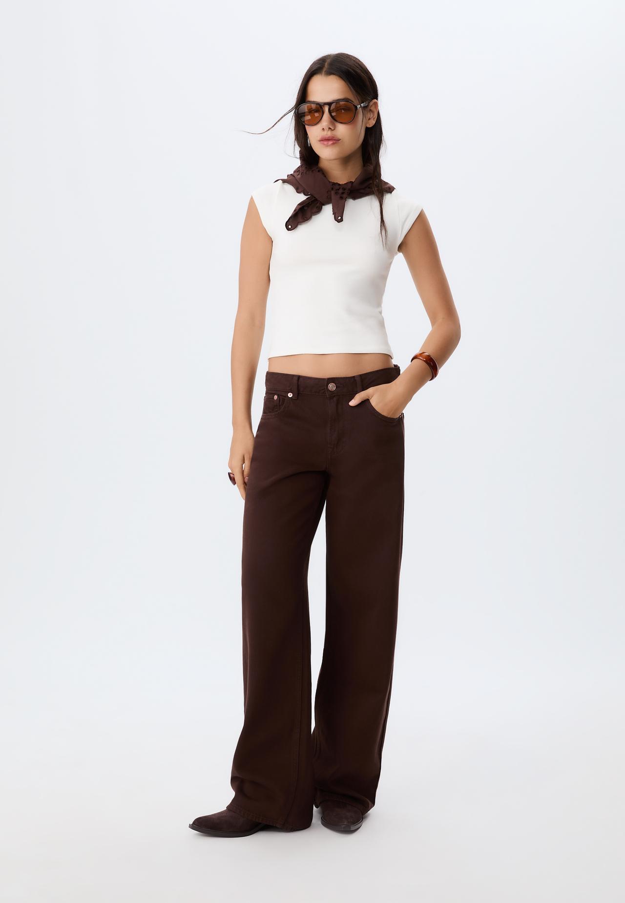 D91 Jean taille basse wide leg - Mode femme | Stradivarius France