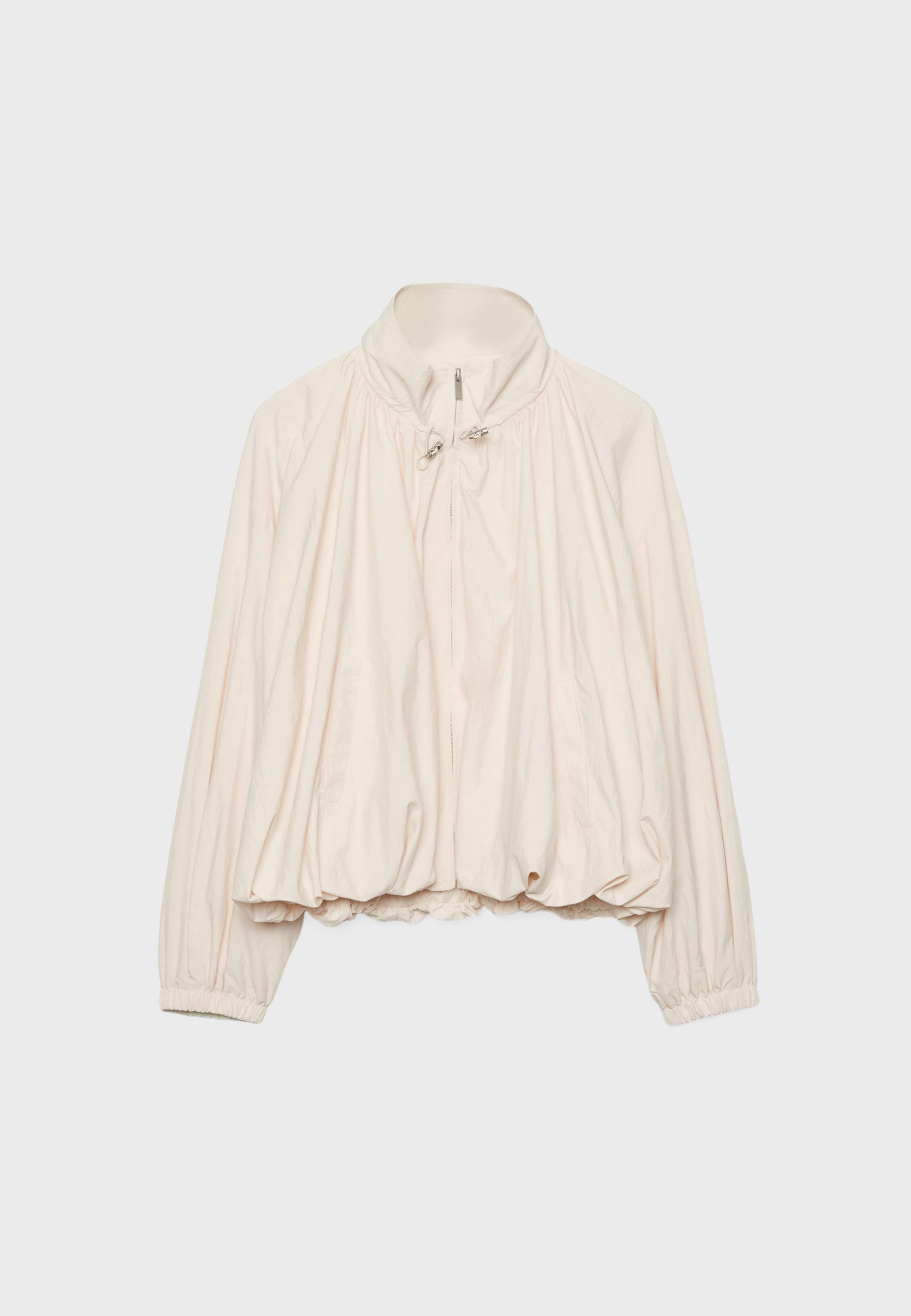 Technical high neck jacket — Ecru