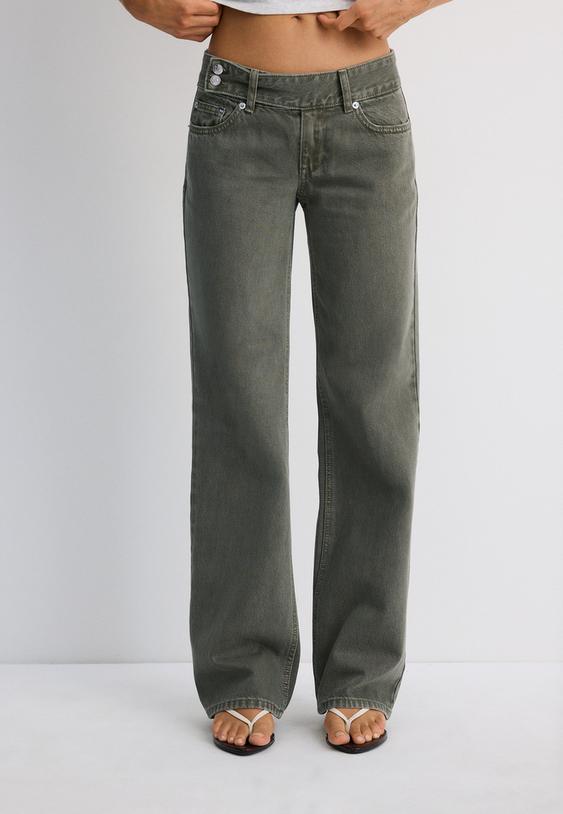 jean droit taille basse ceinture marteau