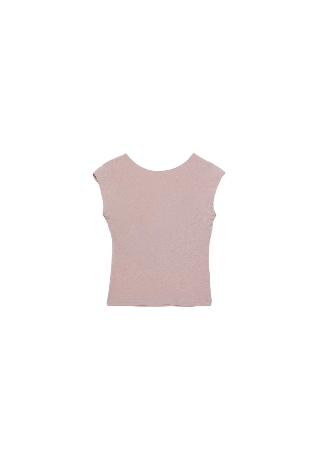 Shimmery T-shirt with open back