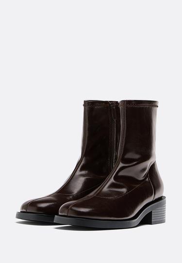 Flat stretch ankle boots — BROWN 3