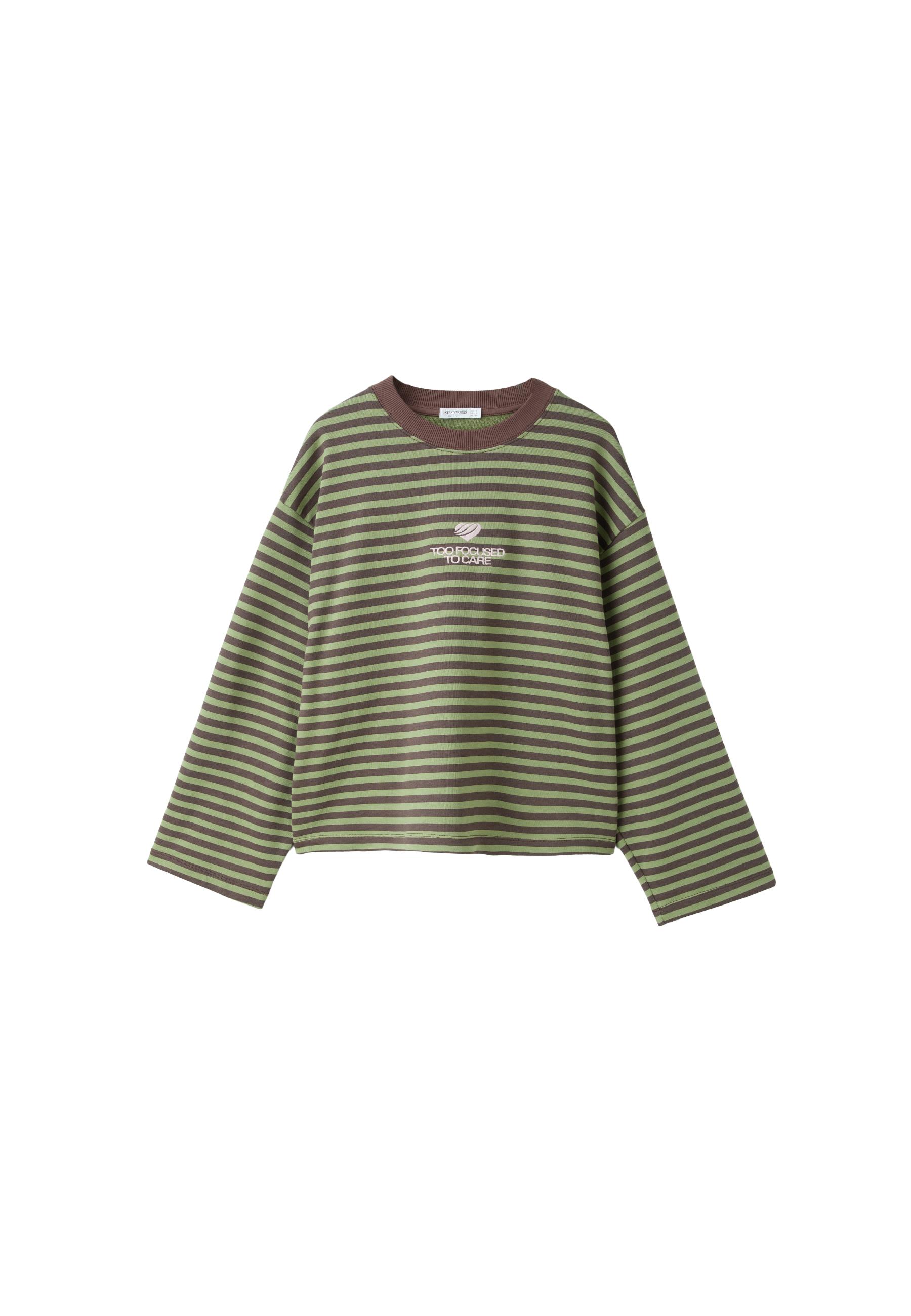 Striped sweatshirt — Khaki