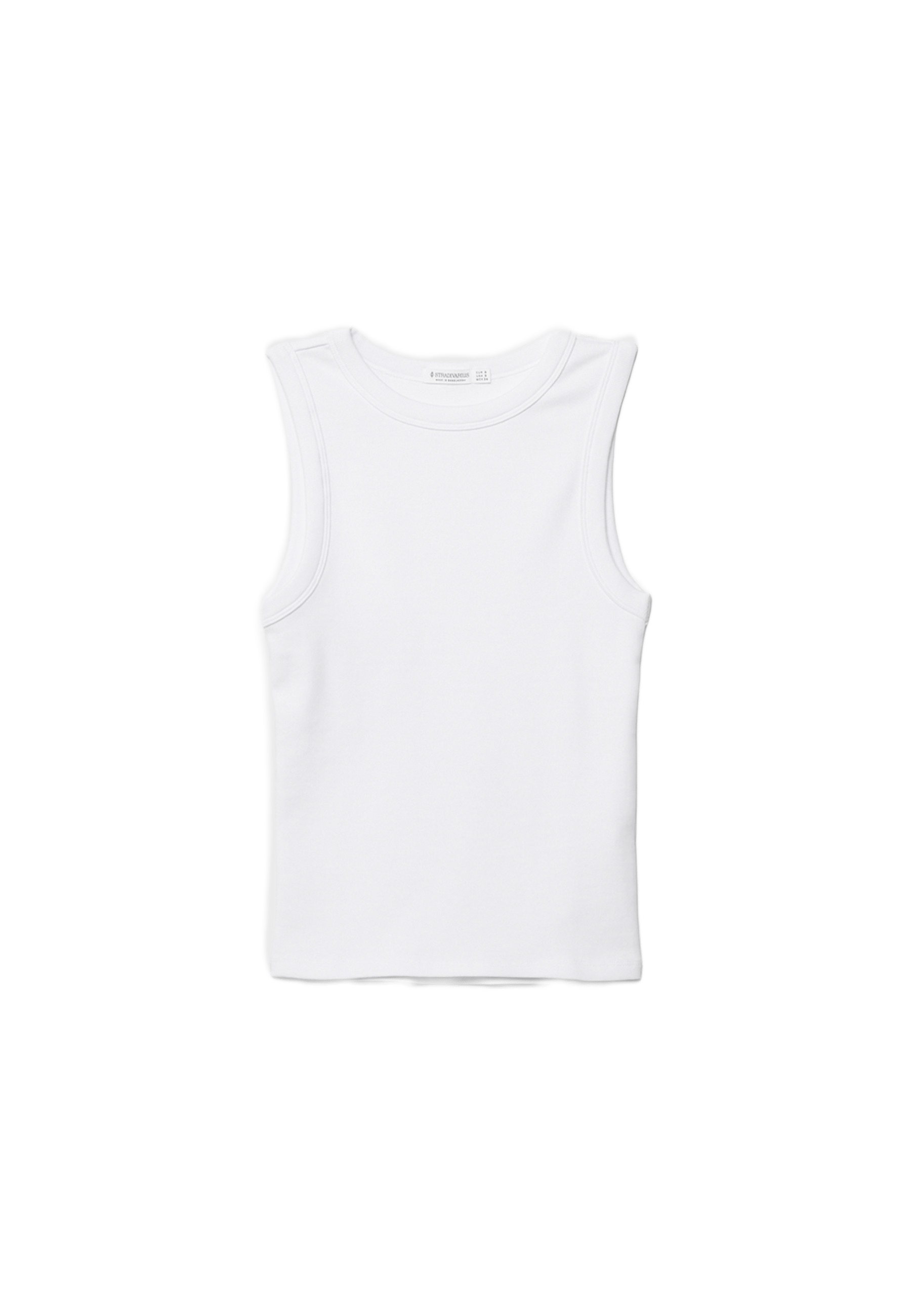 B04 Basic fitted sleeveless top — White