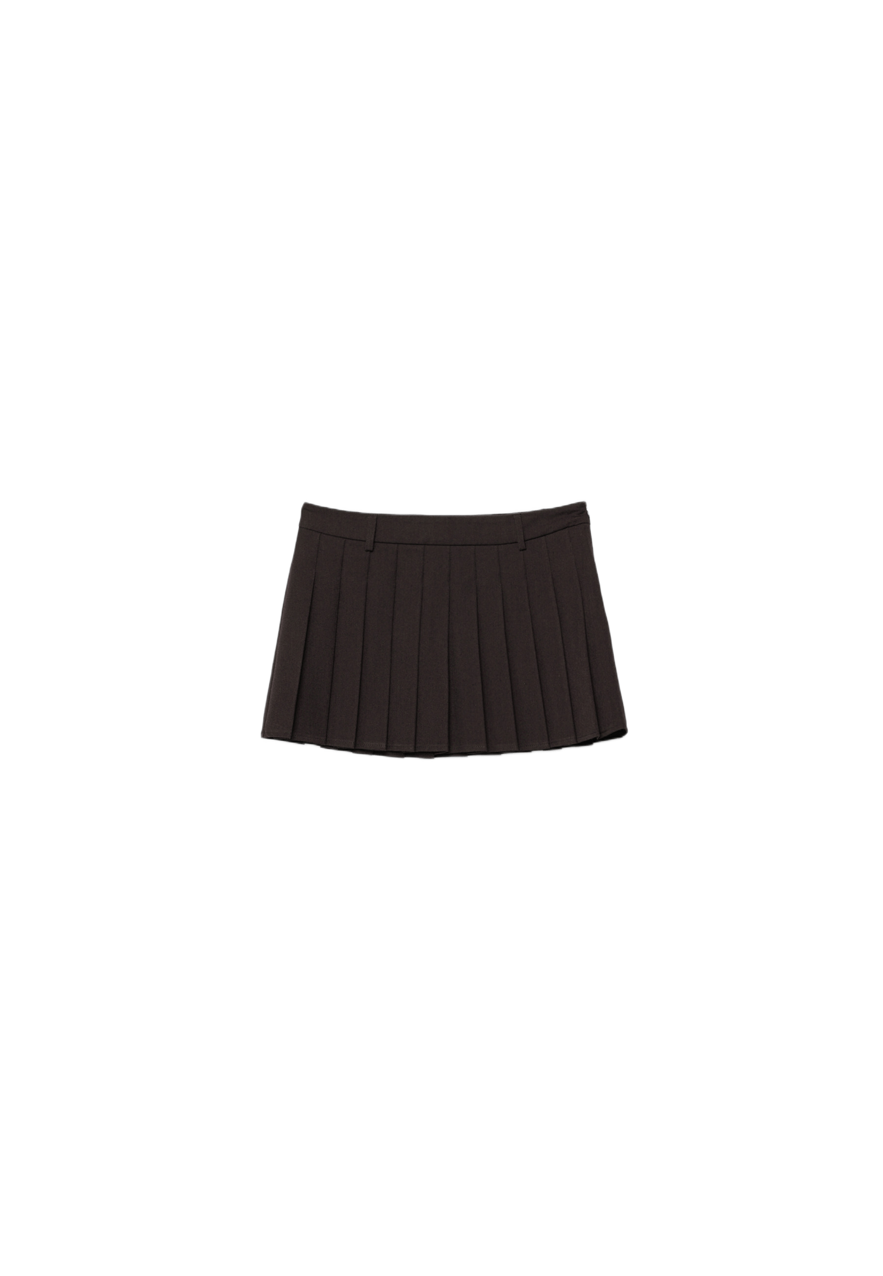 Box pleat mini skirt — Brown