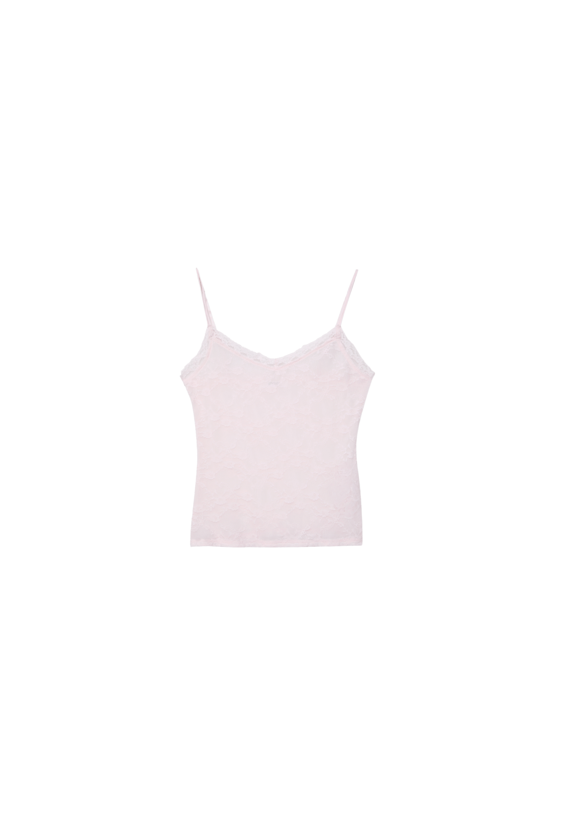 Lace strap top — Pastel pink