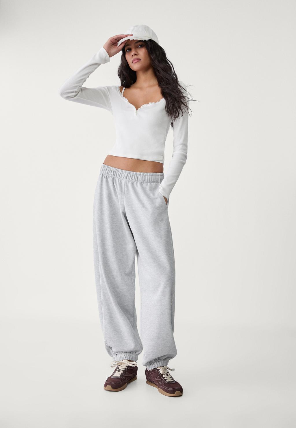 Joggingbroek met biesjes