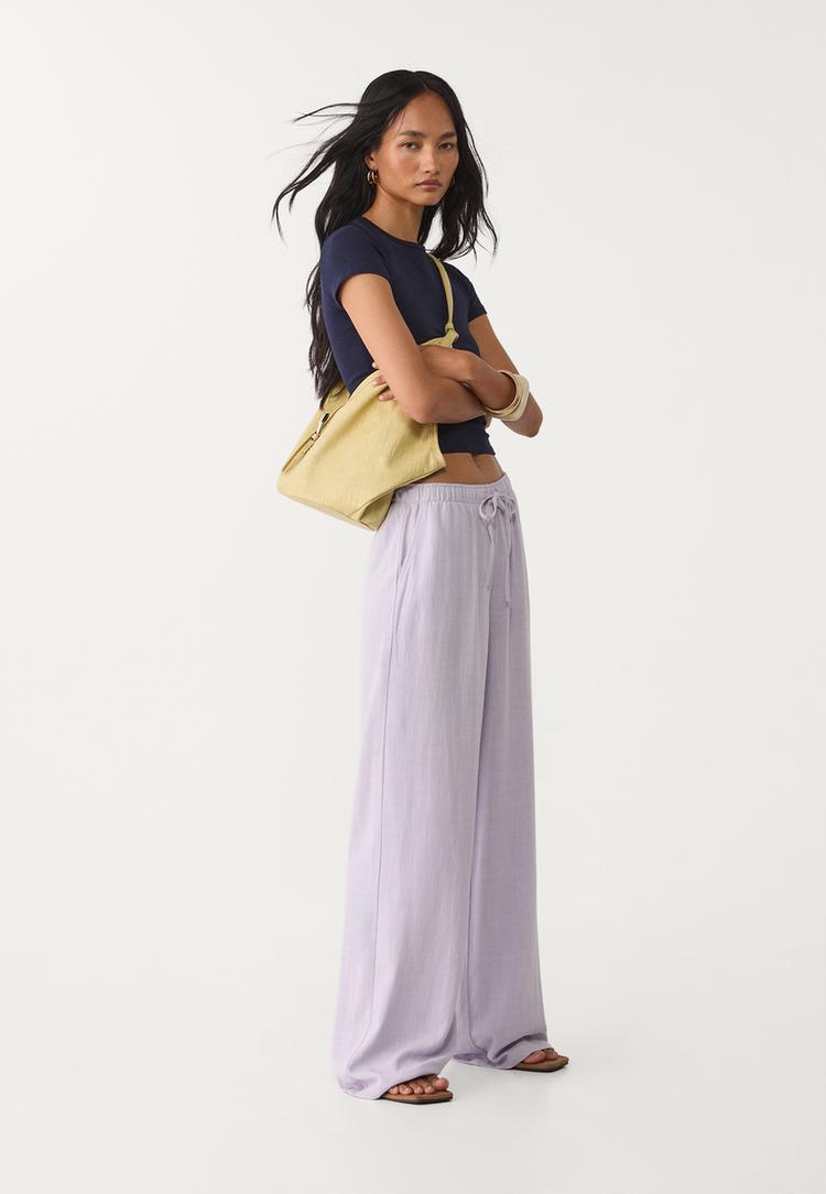 pantalon fluido con lino