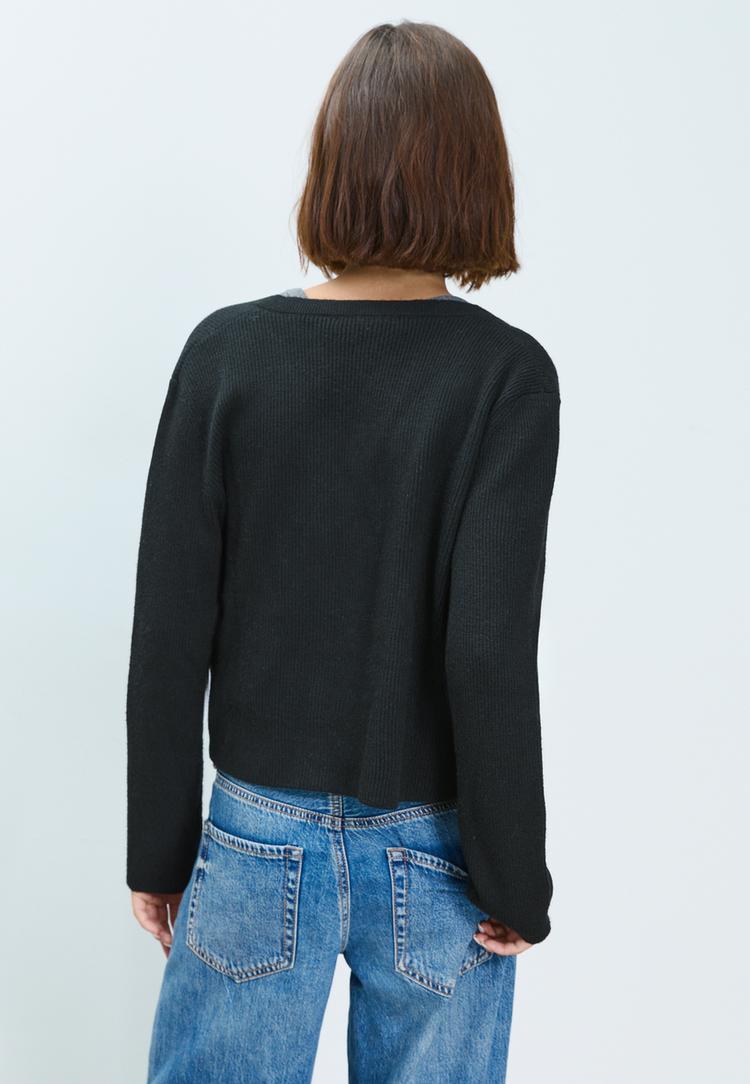 cardigan in maglia a costine bottoni