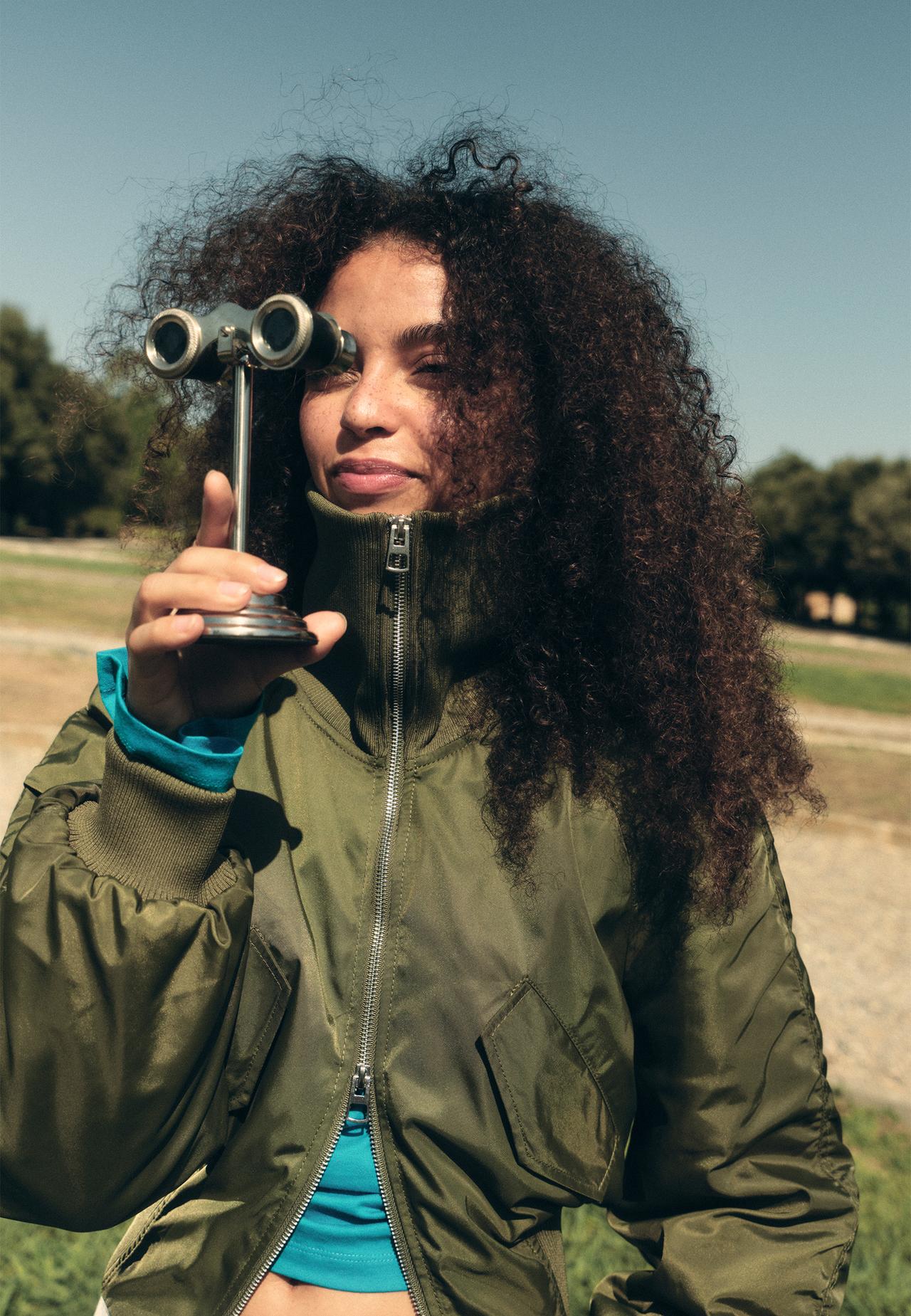 Corset-style bomber jacket — Khaki