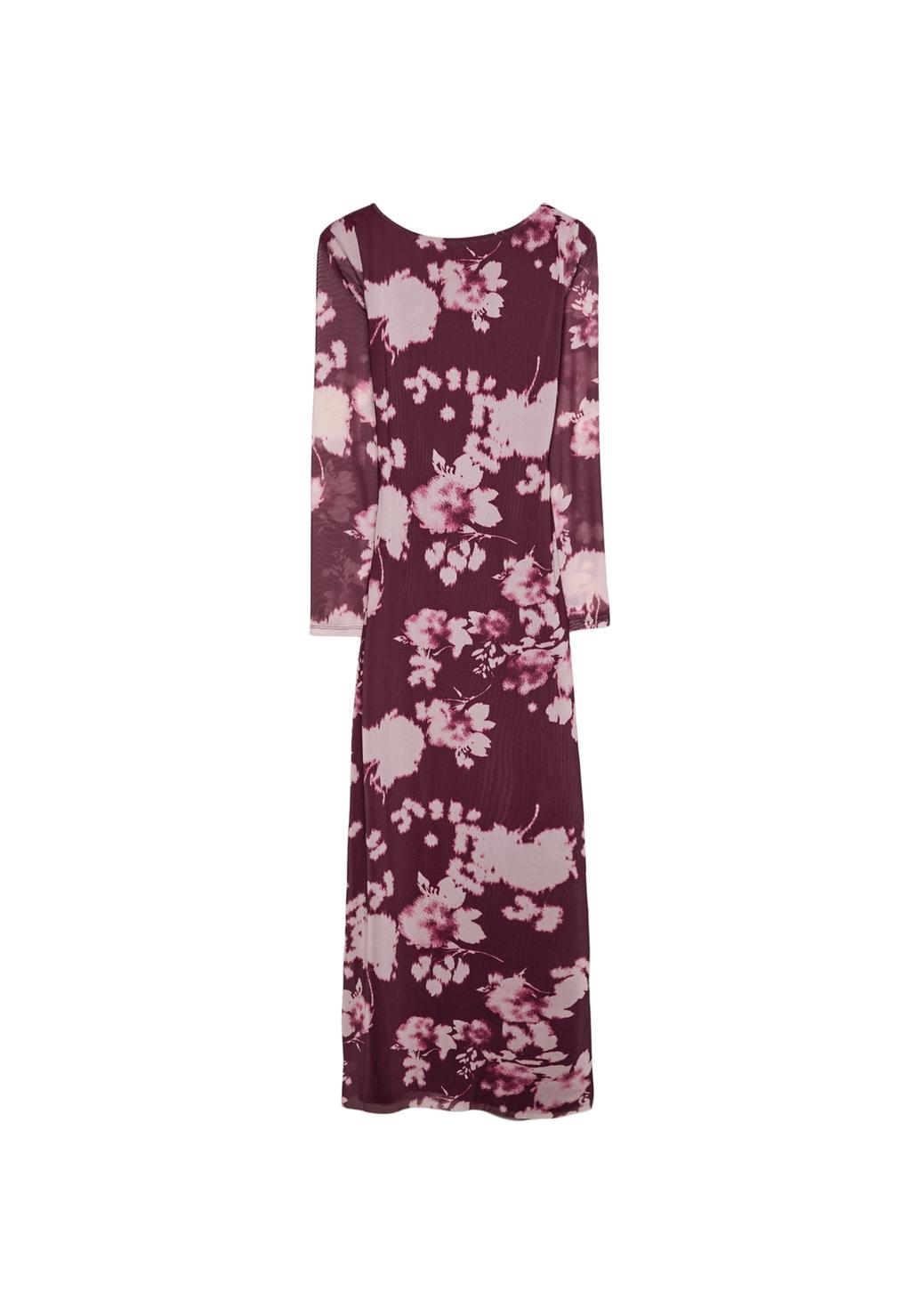 Tulle midi dress with open back