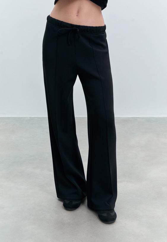 pantalon jogger wide leg nervio tacto suave