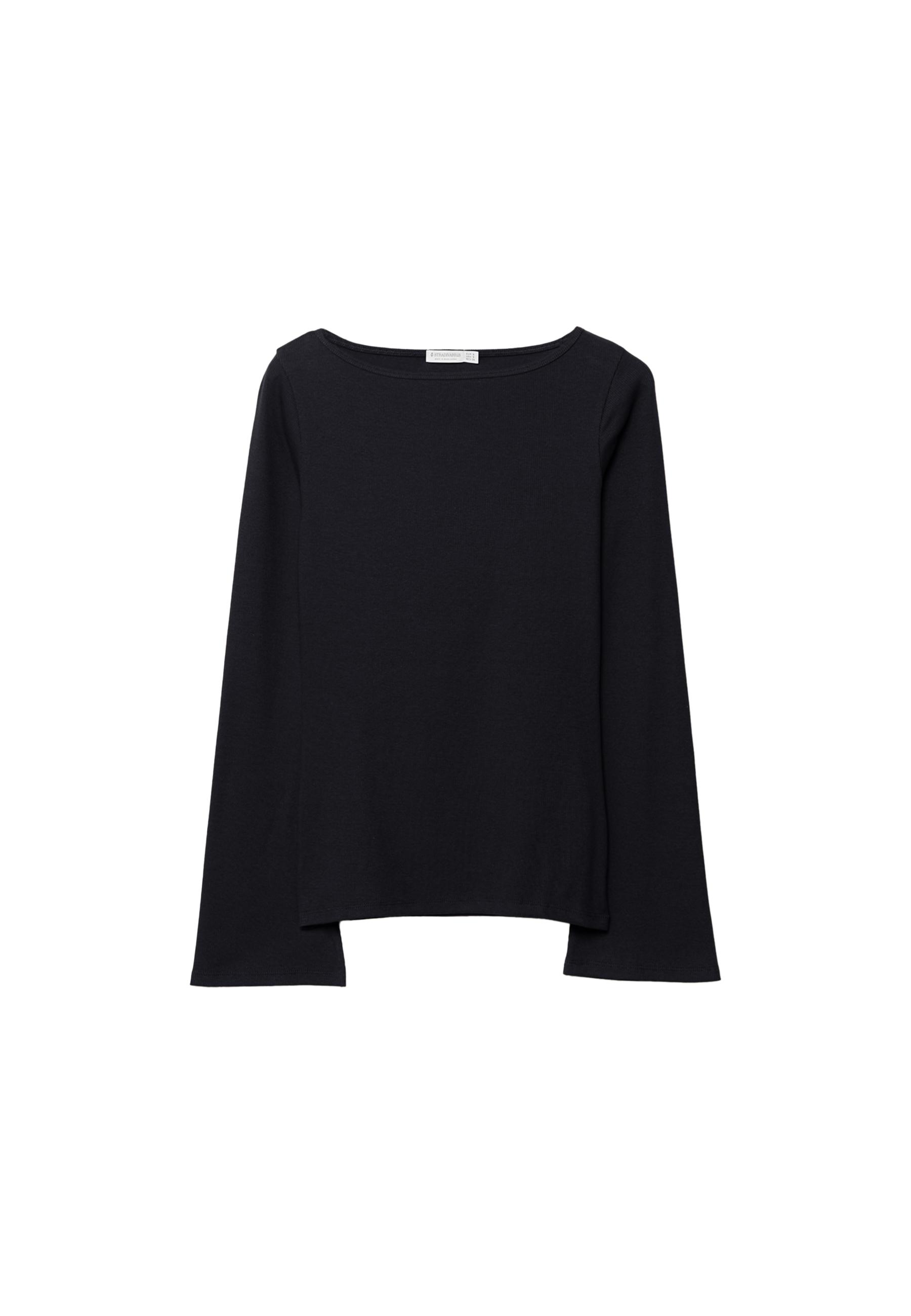 Basic bell sleeve T-shirt — Black